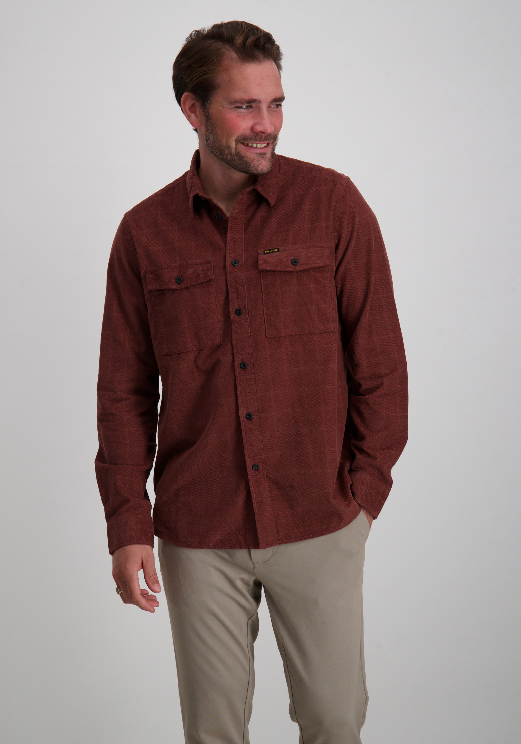 PME Legend overhemd corduroy PSI2509242 Bruin