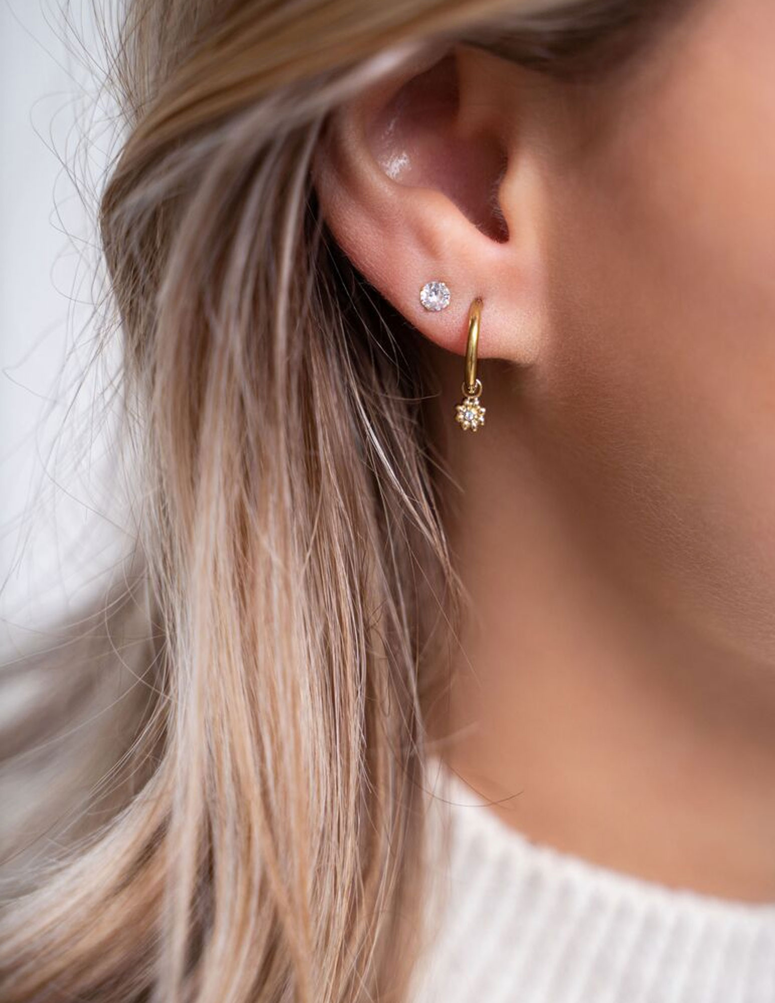 My Jewellery Oorbellen met bloem MJ07728 Zilver