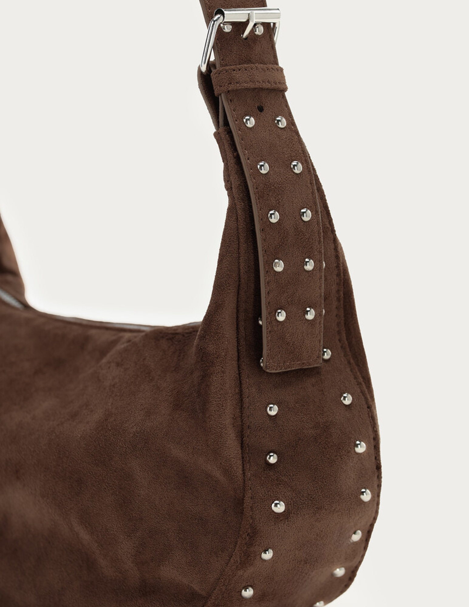 My Jewellery Crossbody tas in suède look met studs MJ15314 Bruin