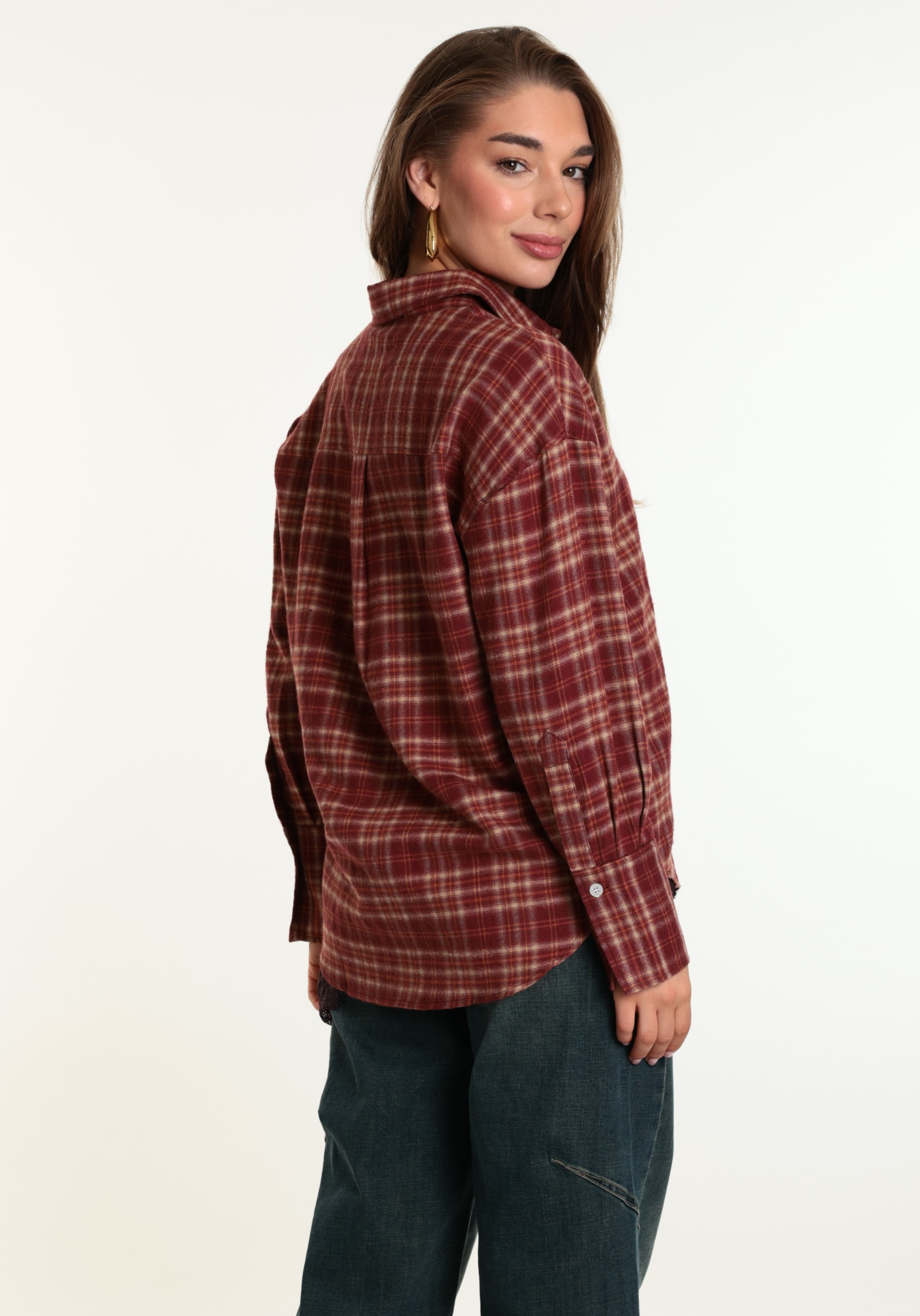 Colourful Rebel Blouse Talia checked WB118043 Rood