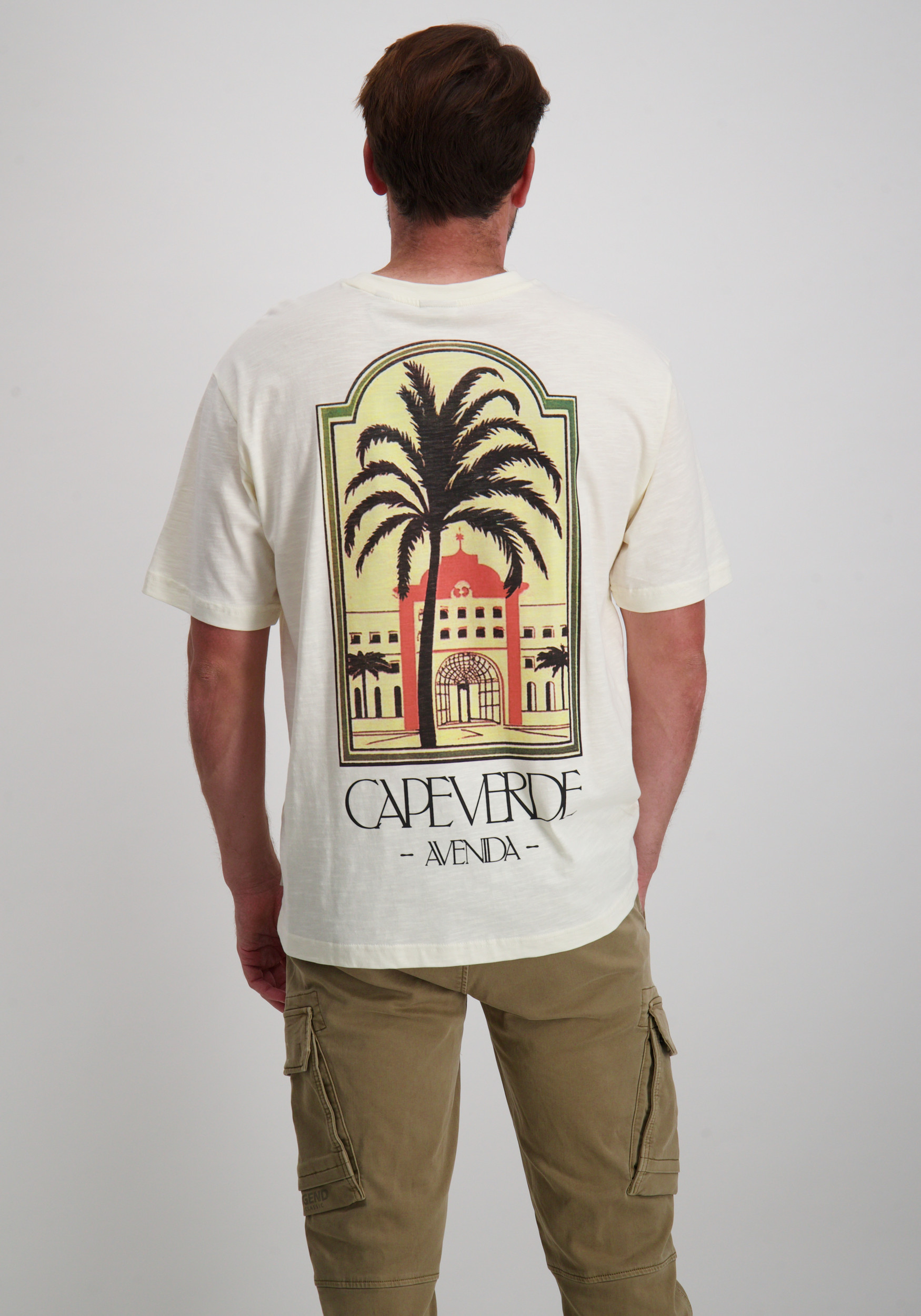 ONLY & SONS T-shirt Luis palm 22035584 Ecru