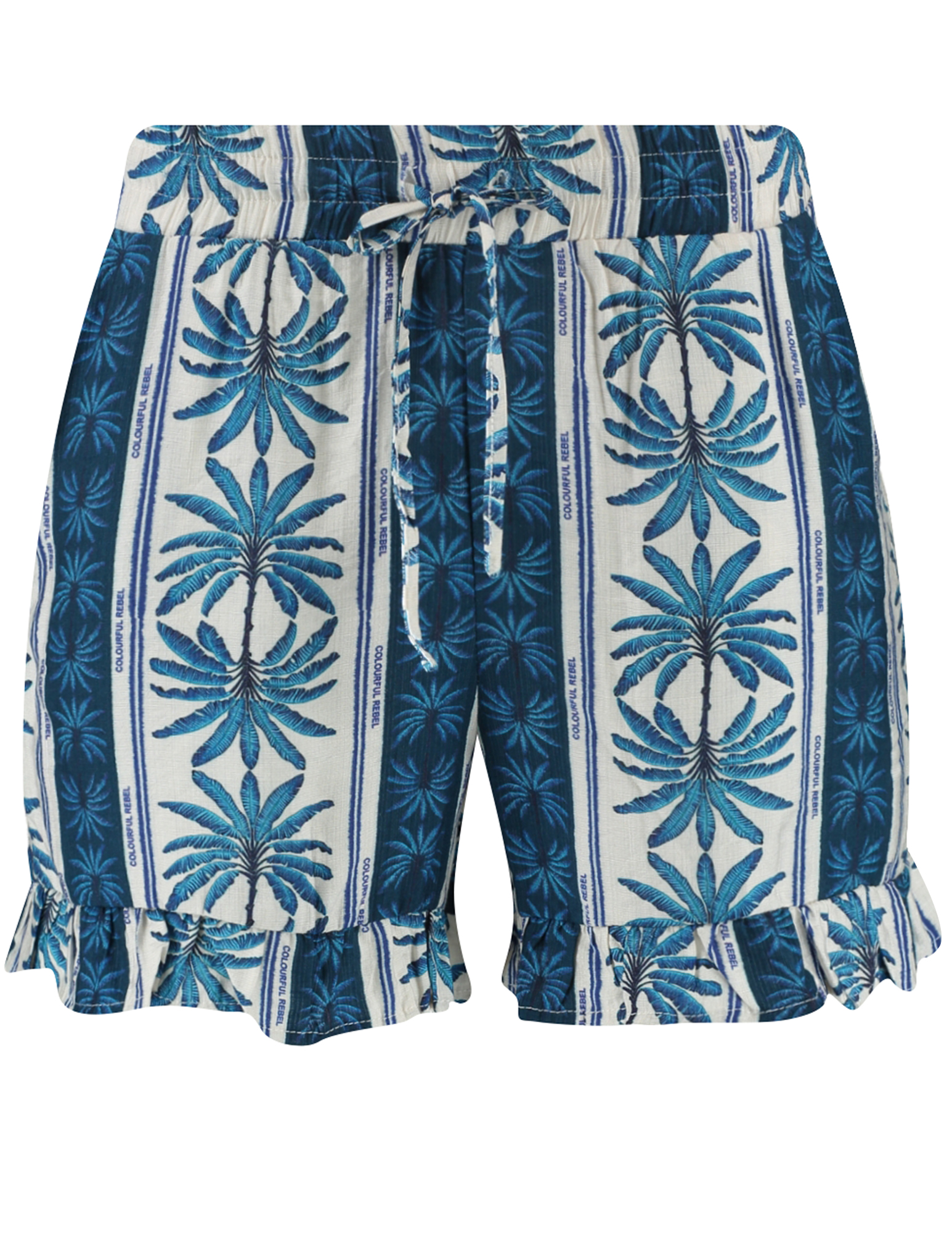 Colourful Rebel Short palm ruffle WS116940 Blauw