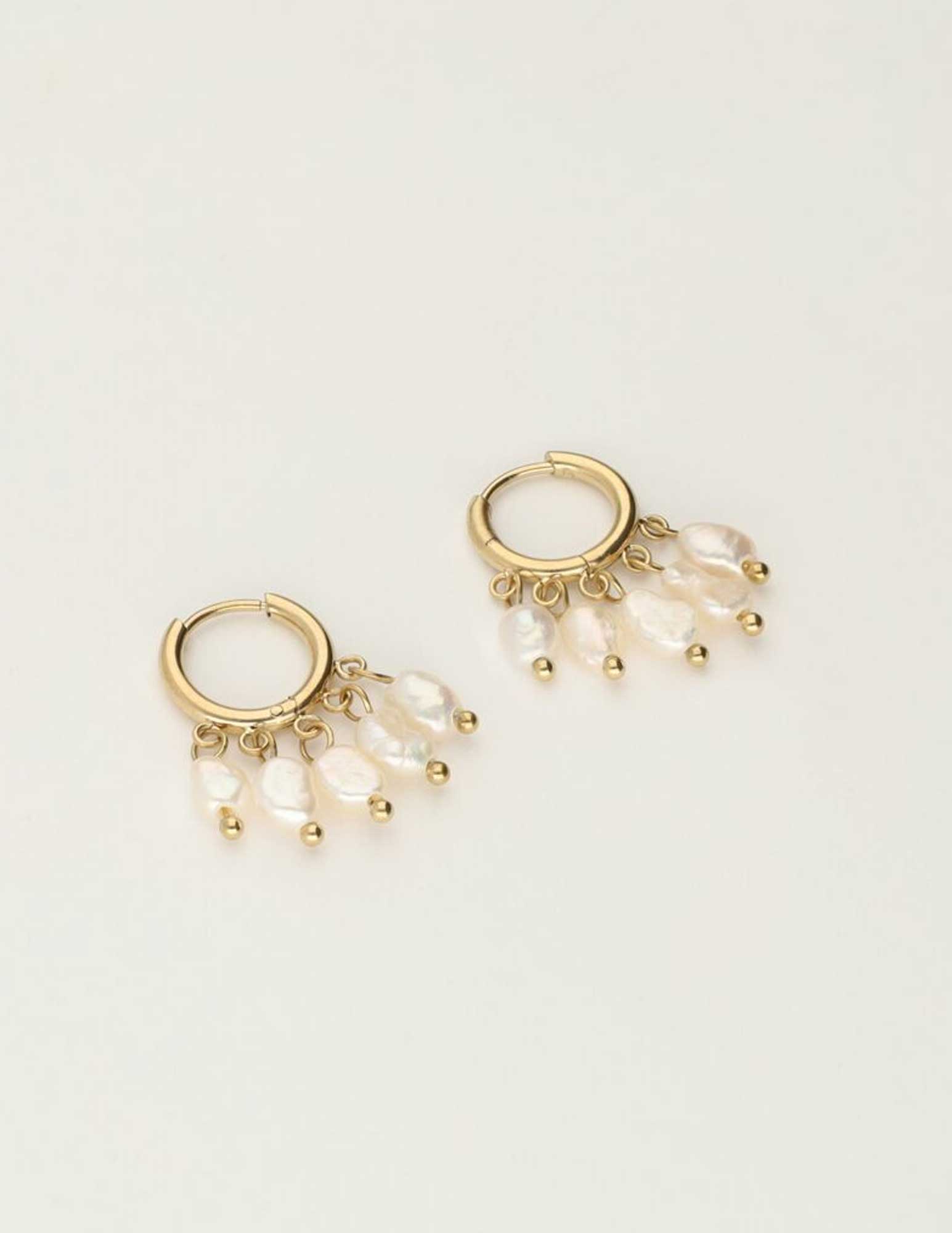 My Jewellery Oorringen met vijf parels MJ10270 Goud
