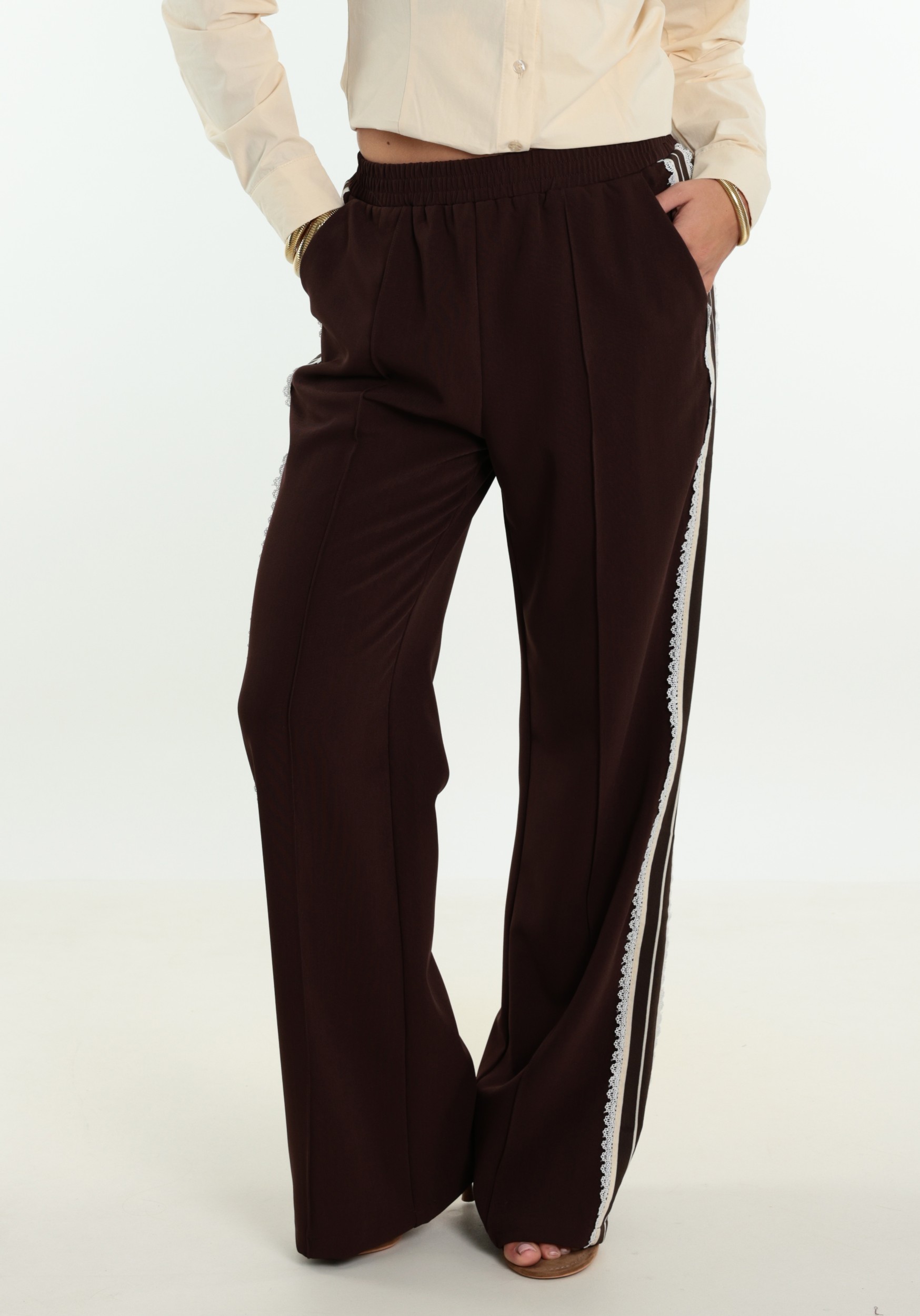 Colourful Rebel Broek Tibby tape WP118025 Bruin