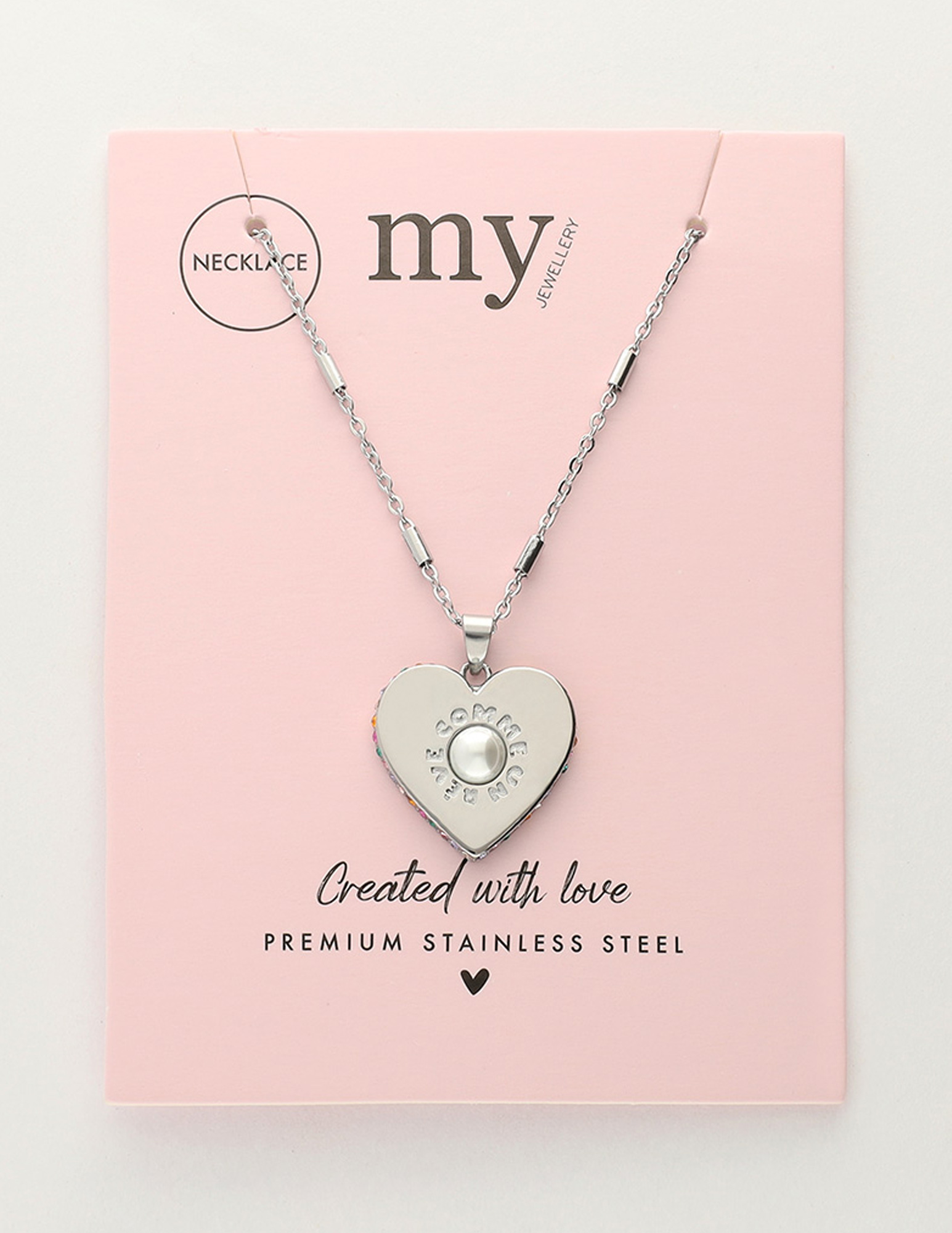 My Jewellery Ketting met hart en parel MJ11309 Zilver