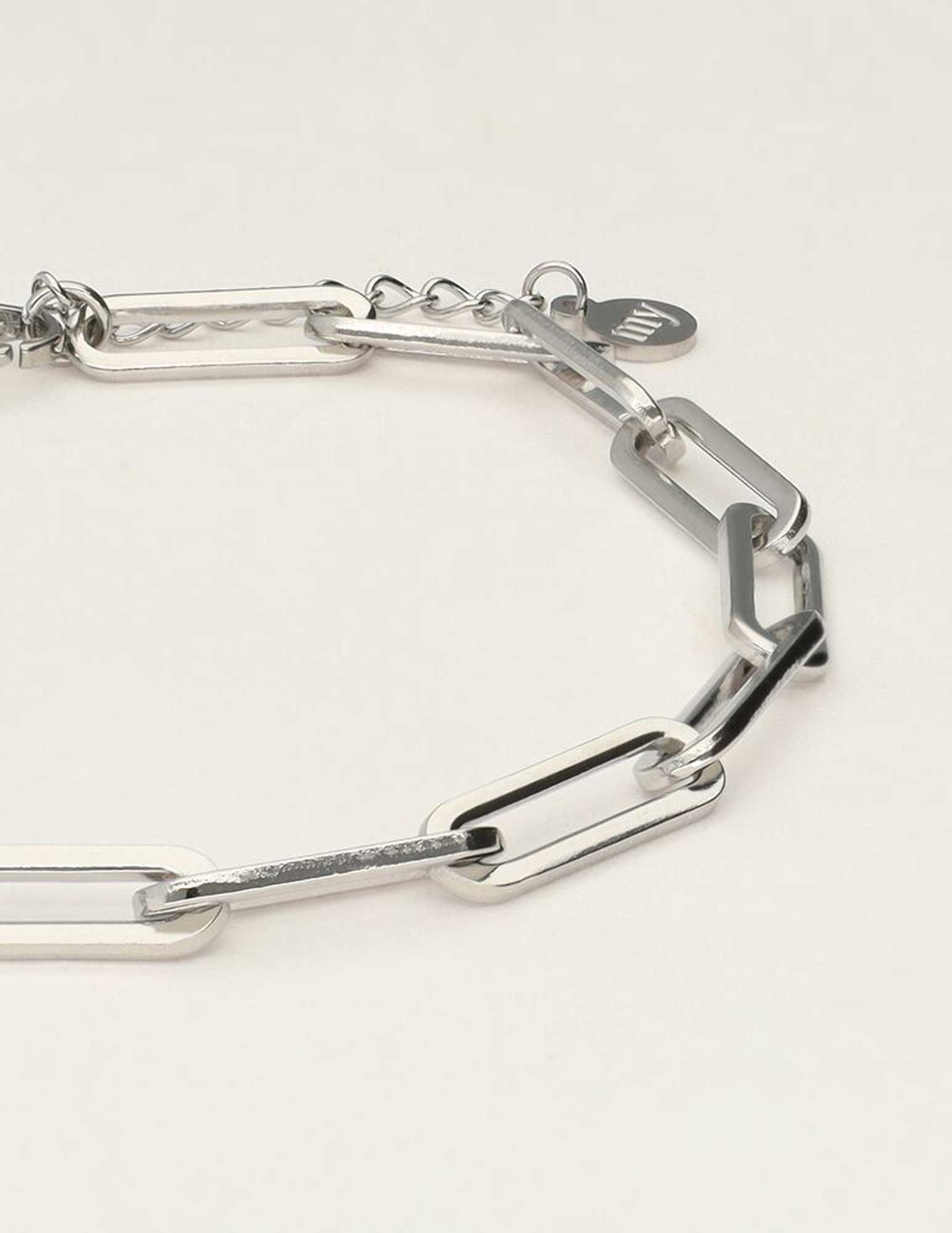 My Jewellery Armband met grote vierkante schakels MJ10401 Zilver