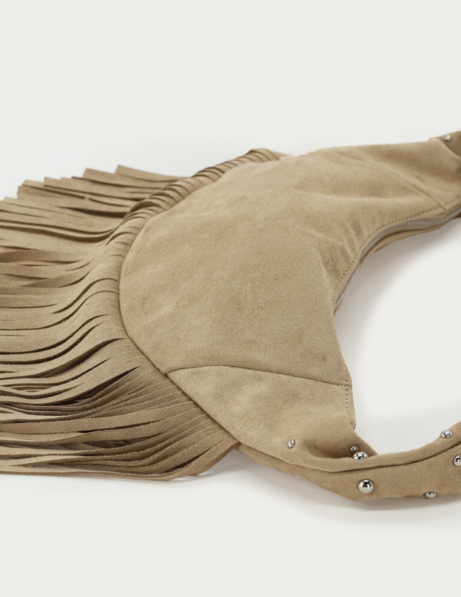 My Jewellery Schoudertas met franjes en studs MJ14197 Beige