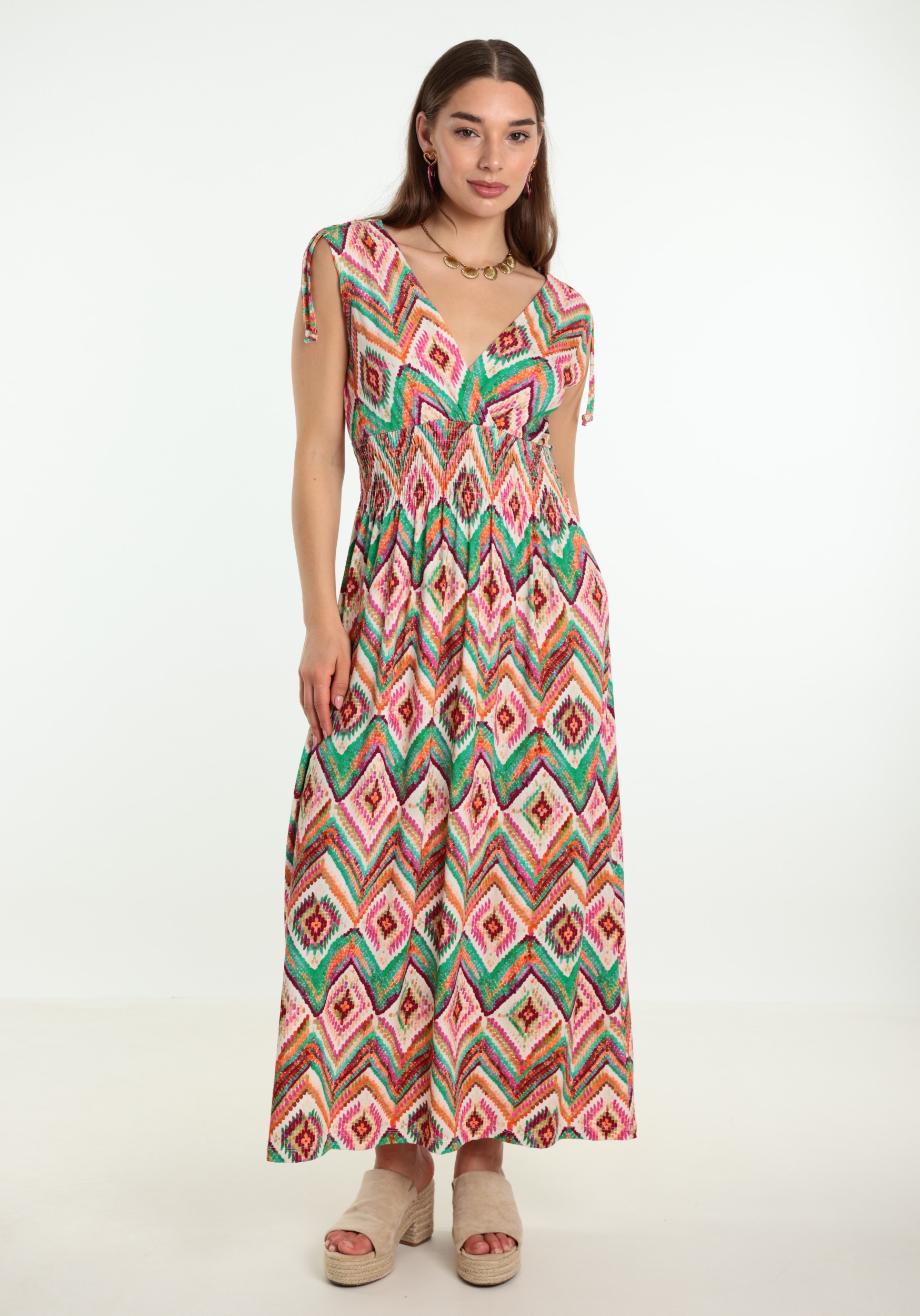 Geisha Jurk all-over print 67425-60 MILA Turquoise