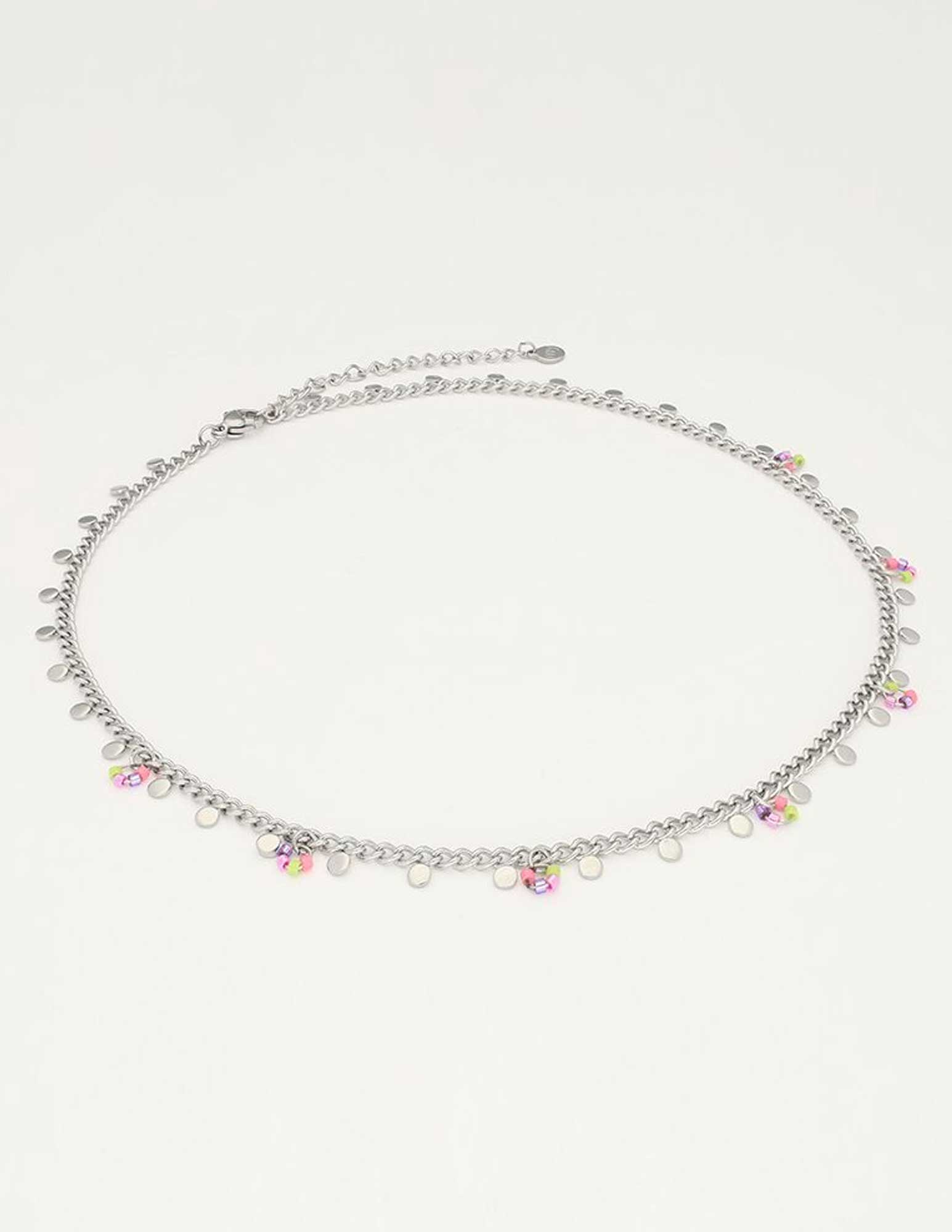 My Jewellery Ketting met kralen en munten MJ10239 Zilver
