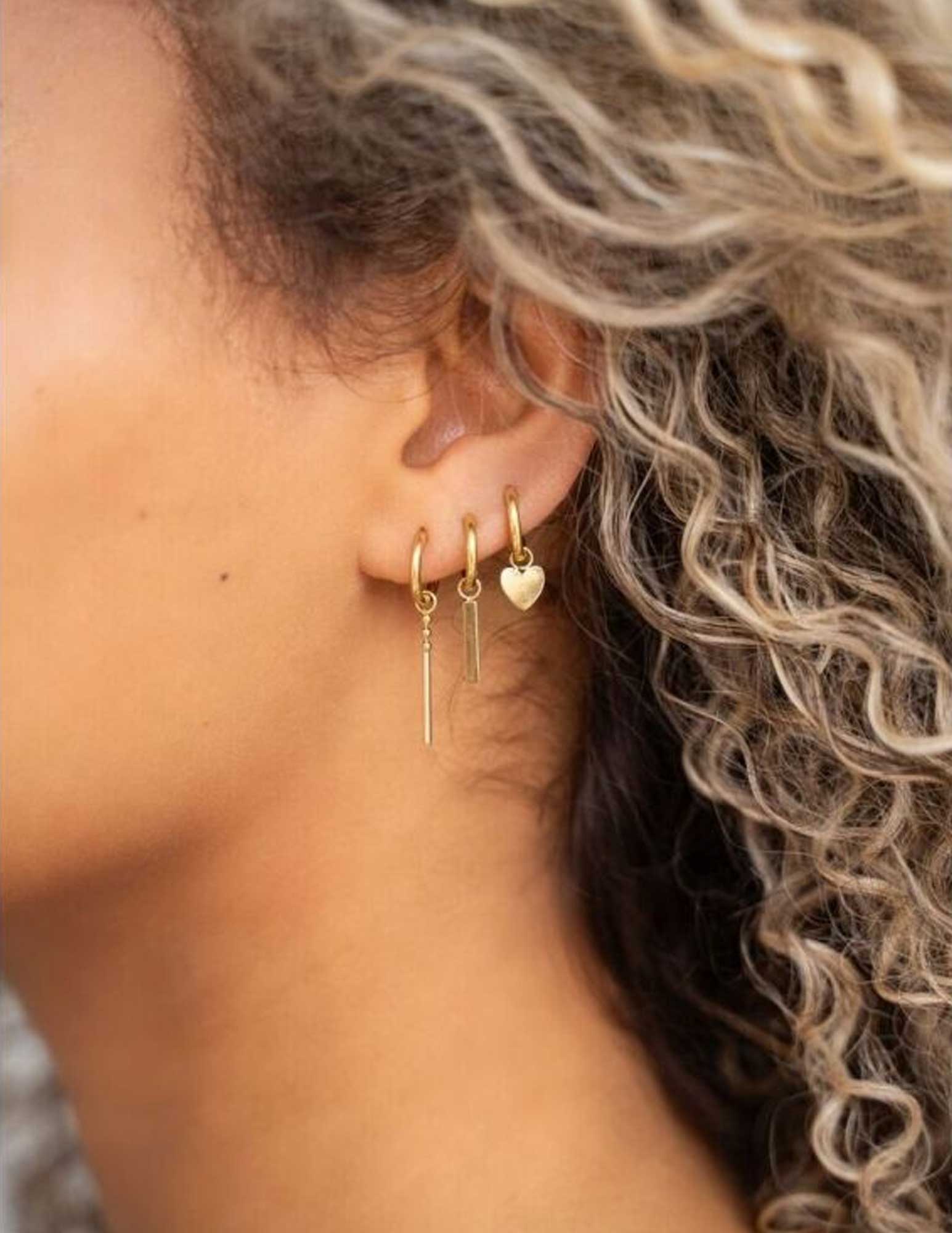 My Jewellery Oorbellen set met hartje MJ08584 Goud