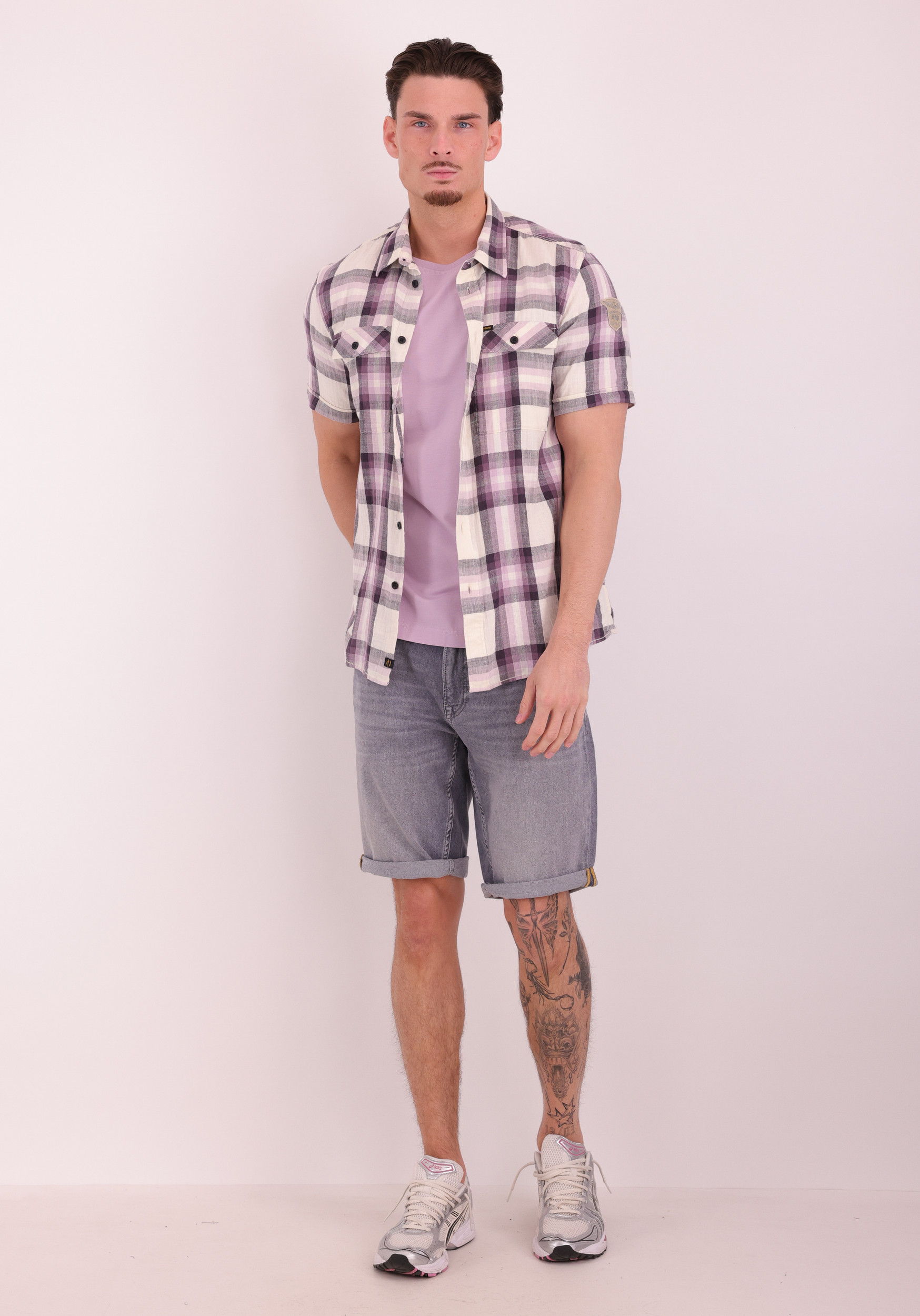 PME Legend Overhemd gerruit PSIS2603258 Licht paars