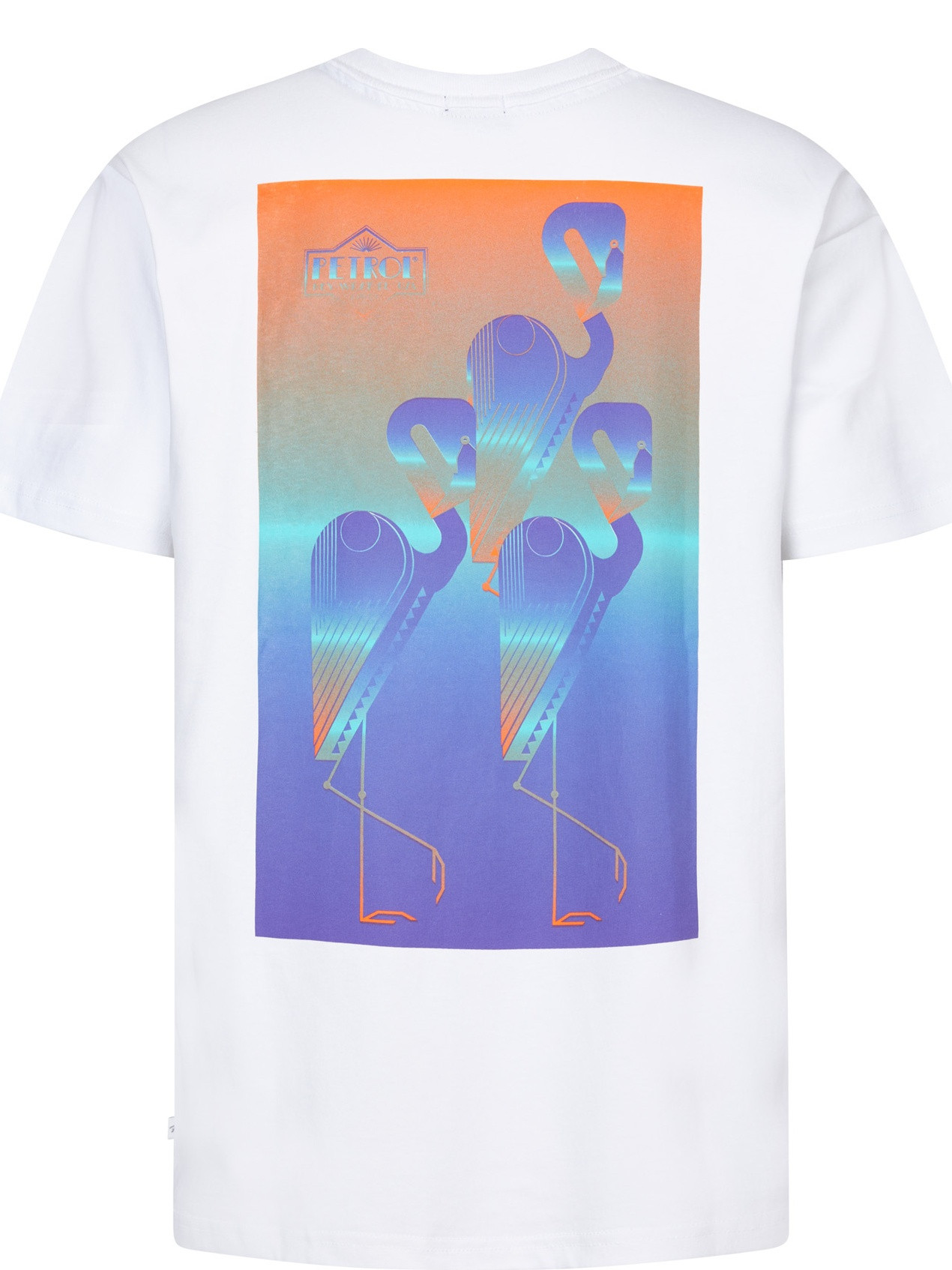 Petrol T-shirt met opdruk M-1050-TSR648 Wit