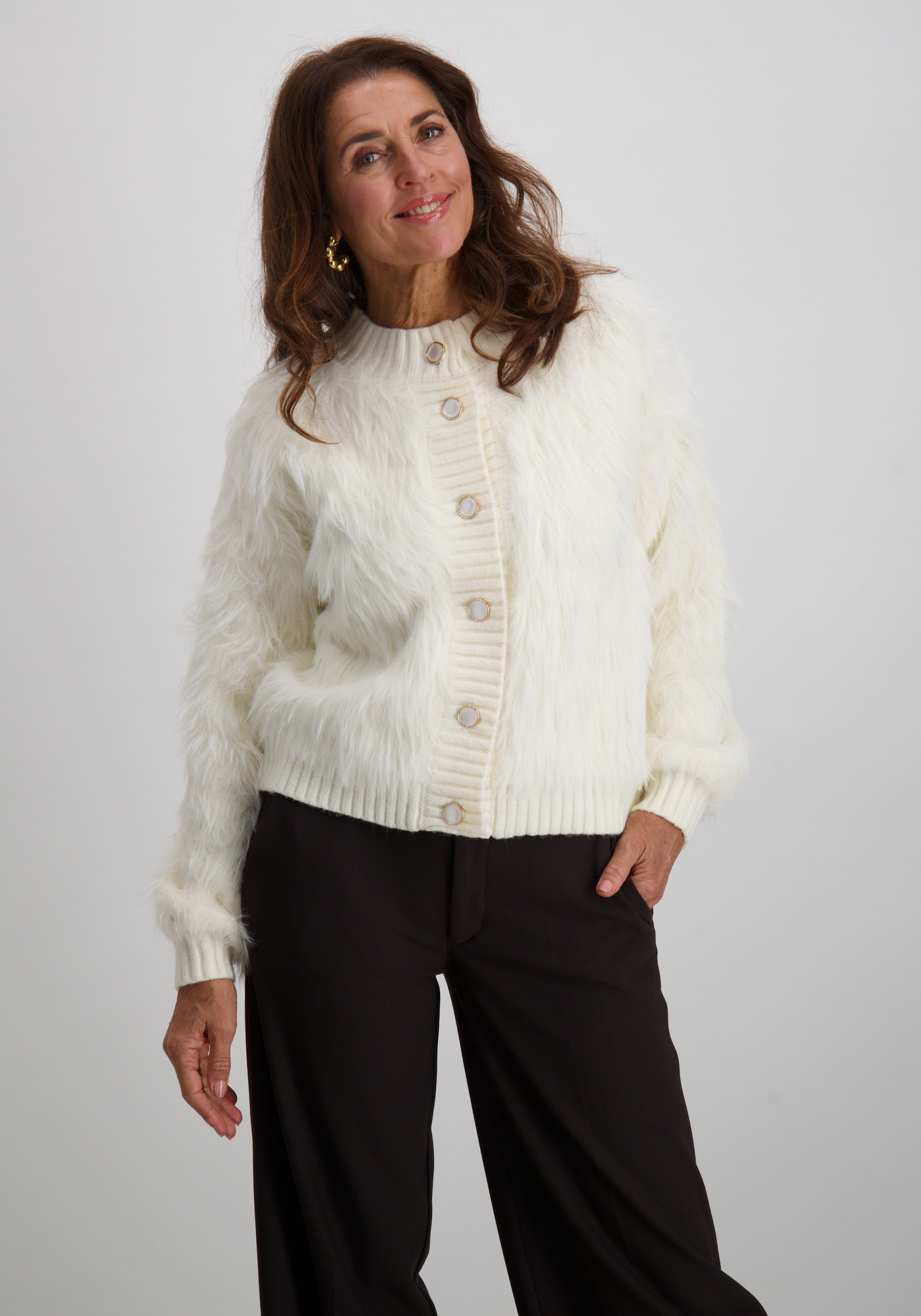 Geisha Vest Furry 54500-10 Wolwit-ecru