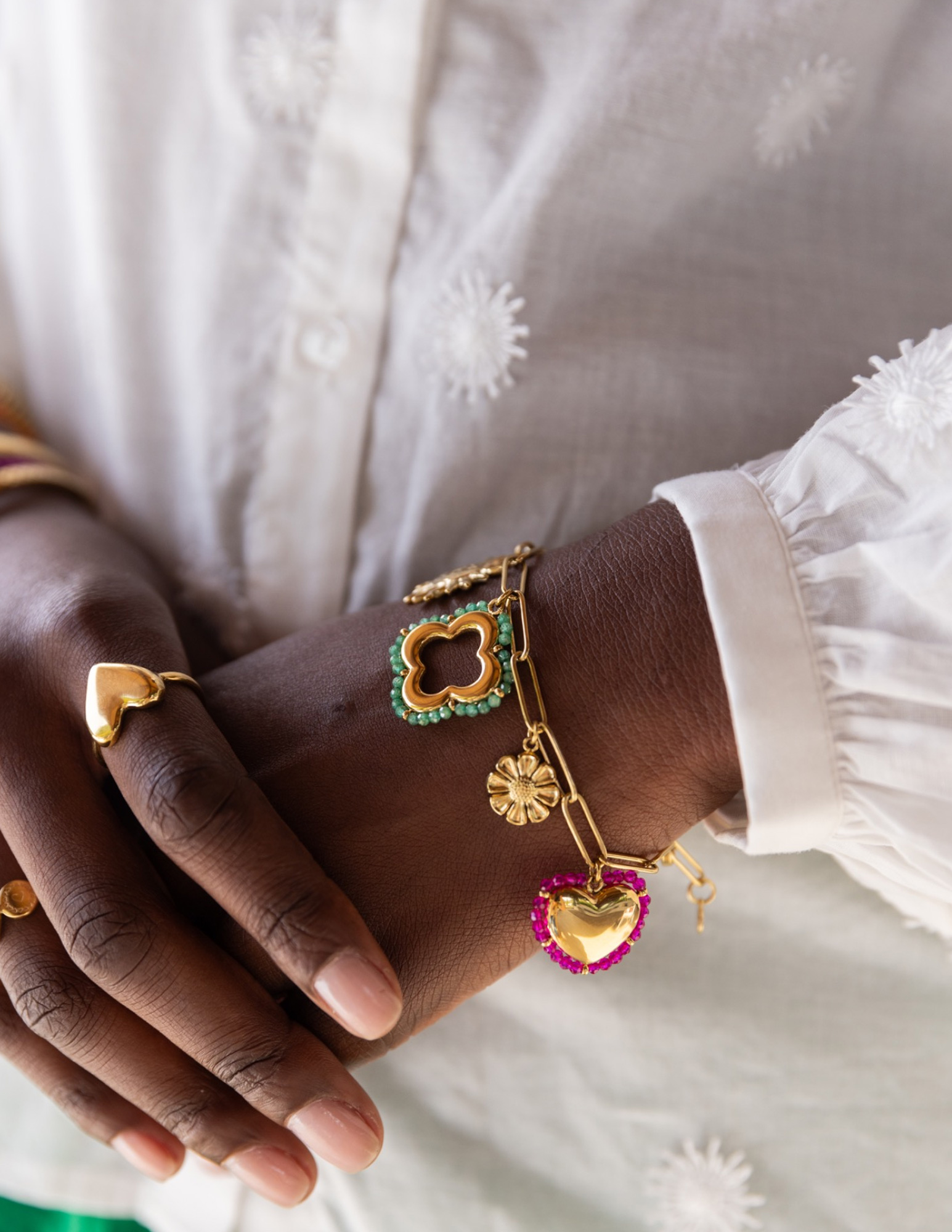 My Jewellery Sunrocks bedelarmband met kralen MJ12618 Goud