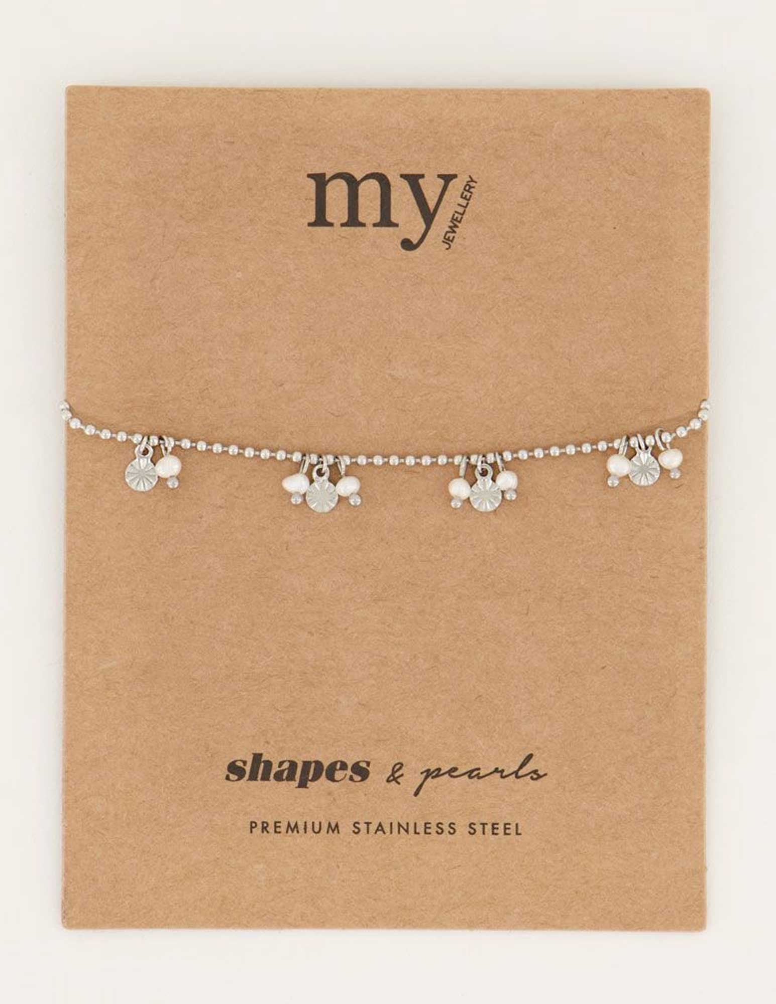 My Jewellery Armband Shapes met parels MJ05865 Zilver