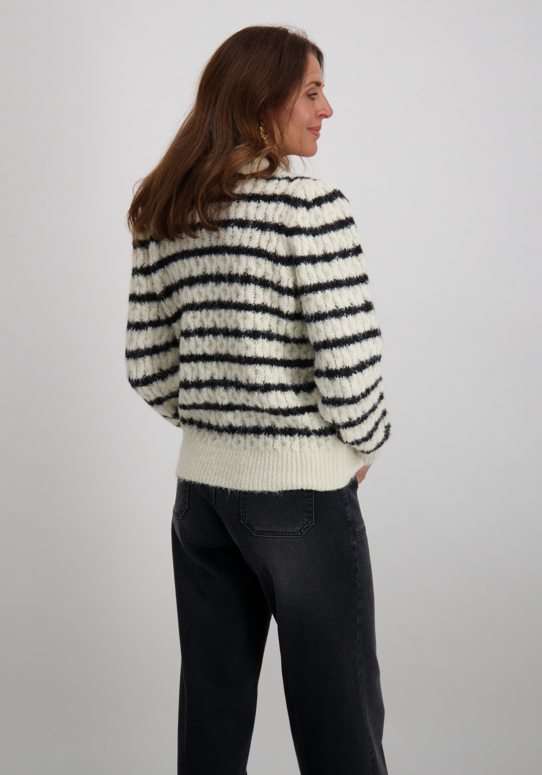 Tramontana Trui Cable O01-18-601 Zwart/Wit