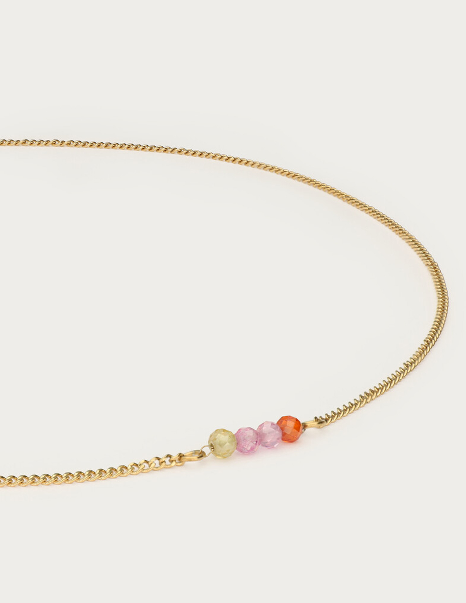 My Jewellery Botanical ketting met vier multikleur kralen MJ15379 Goud