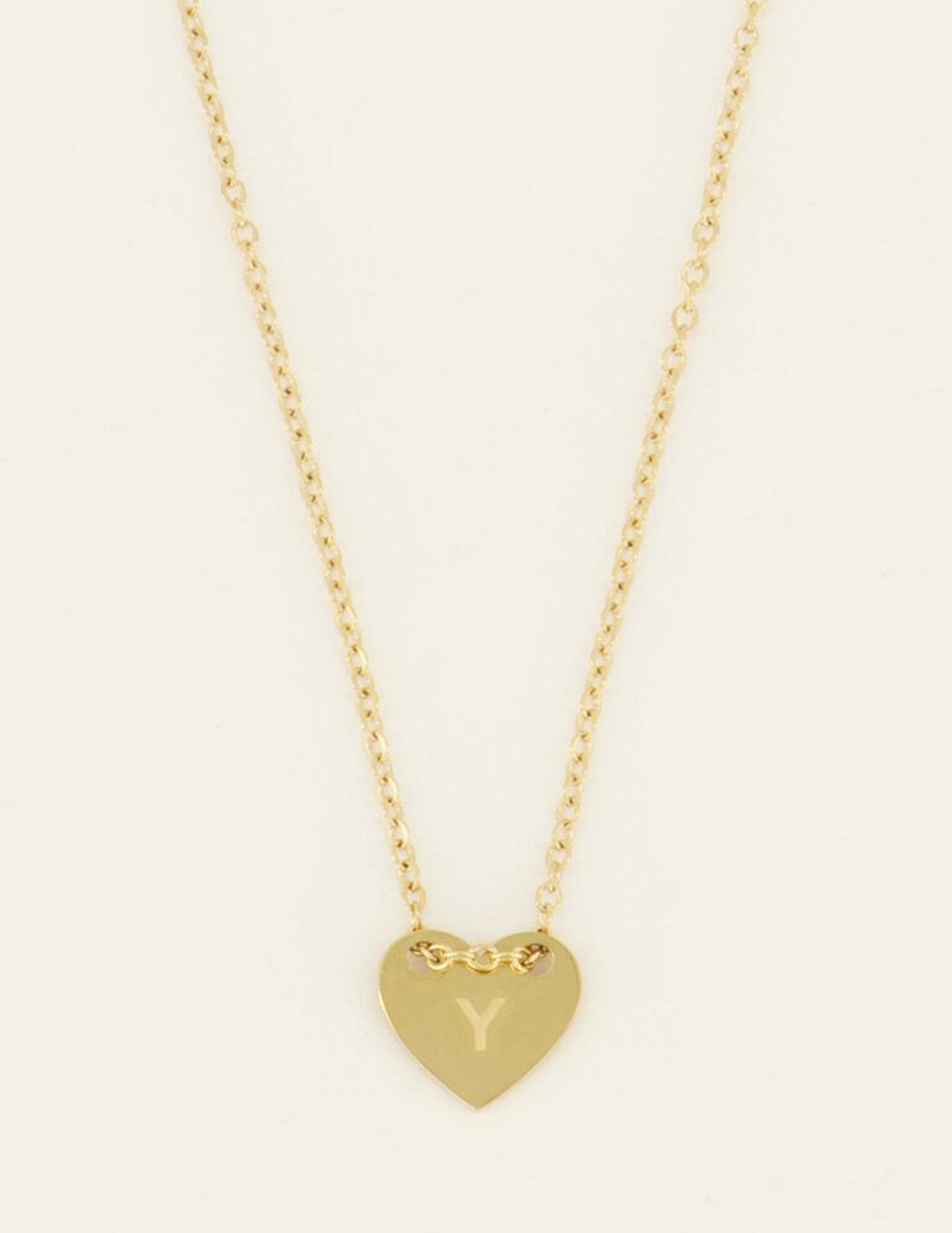My Jewellery Ketting met initiaal Y op hartje MJ07876Y Goud