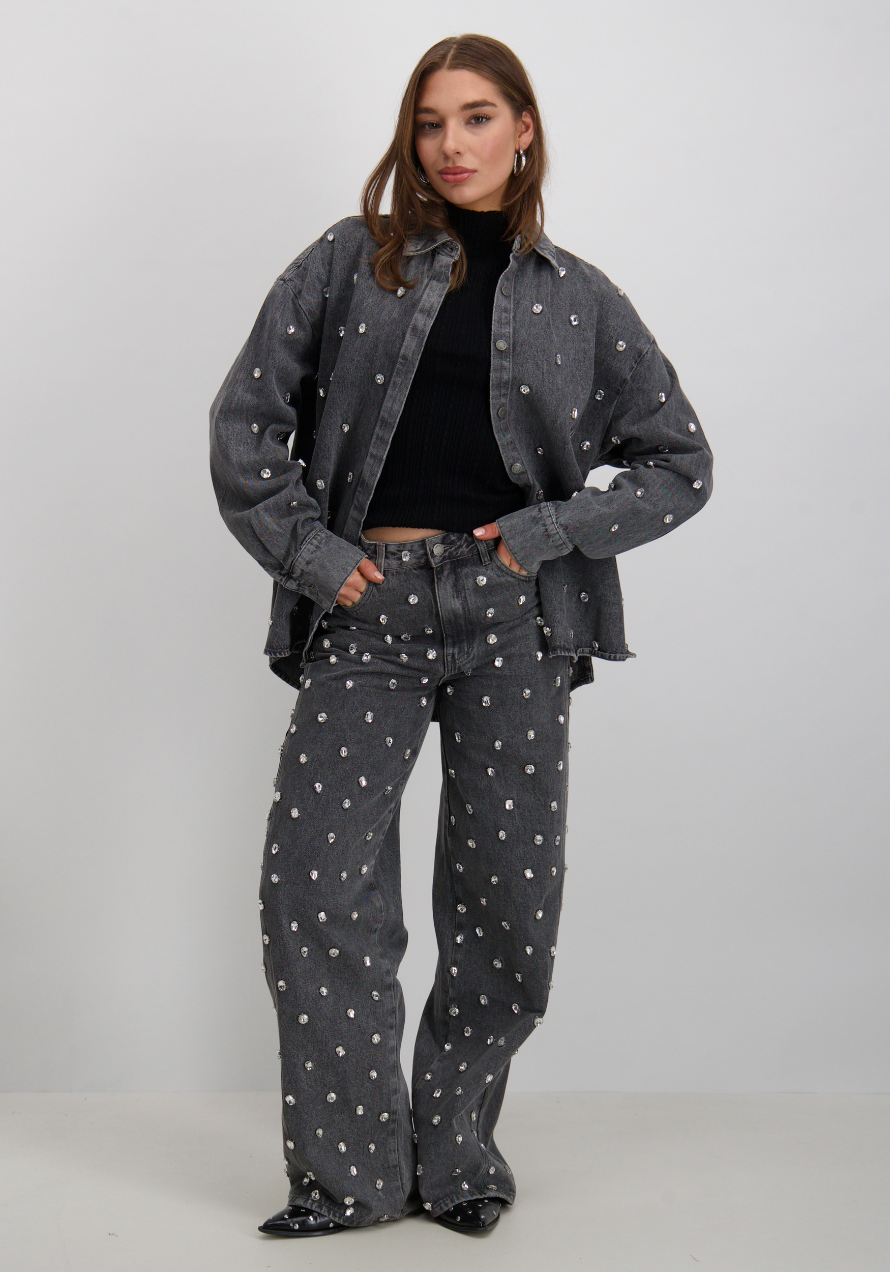 Lofty Manner Trui Rose QJ202.1 Zwart