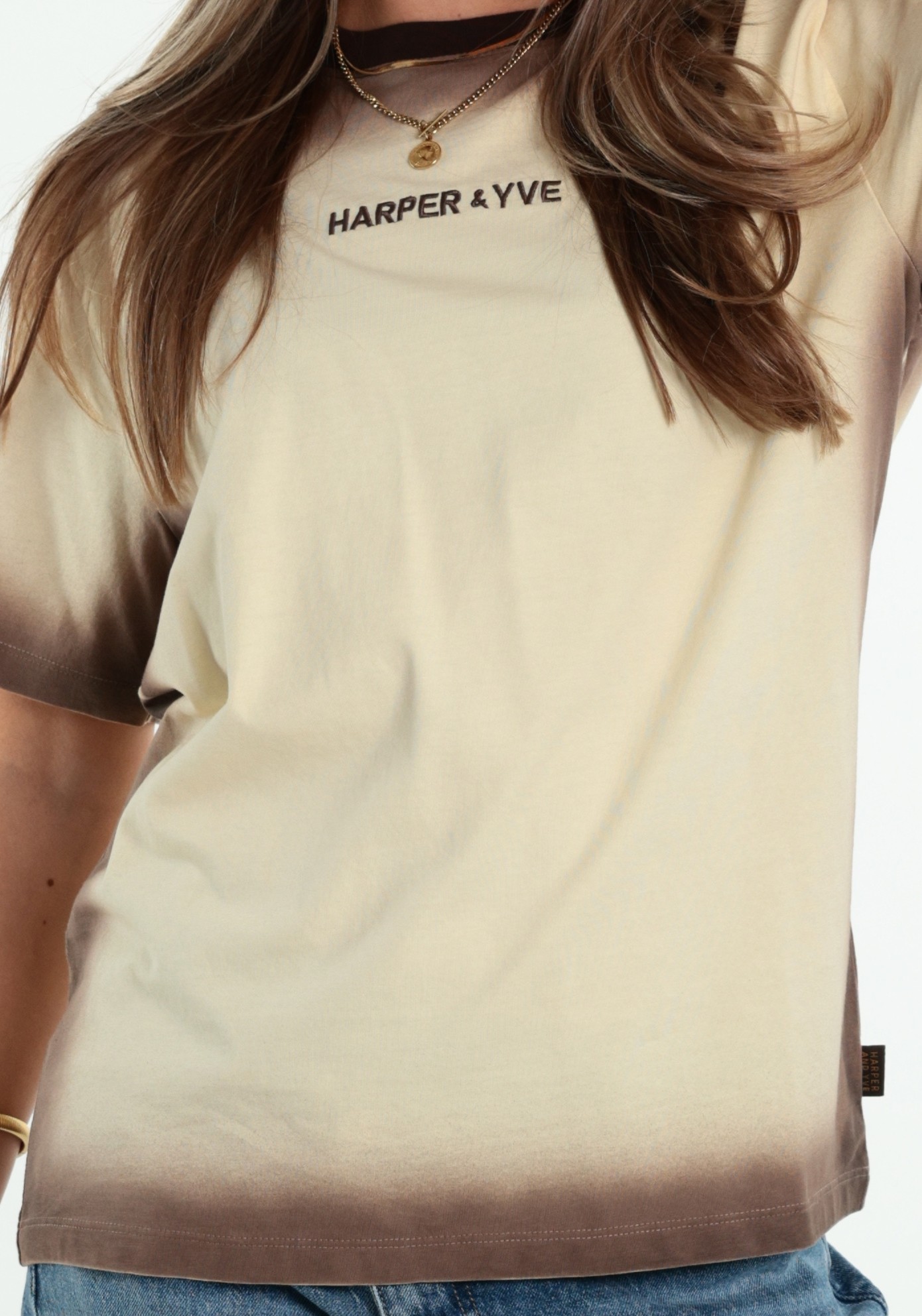 Harper & Yve T-shirt Set the mood AW6Y300 Licht geel