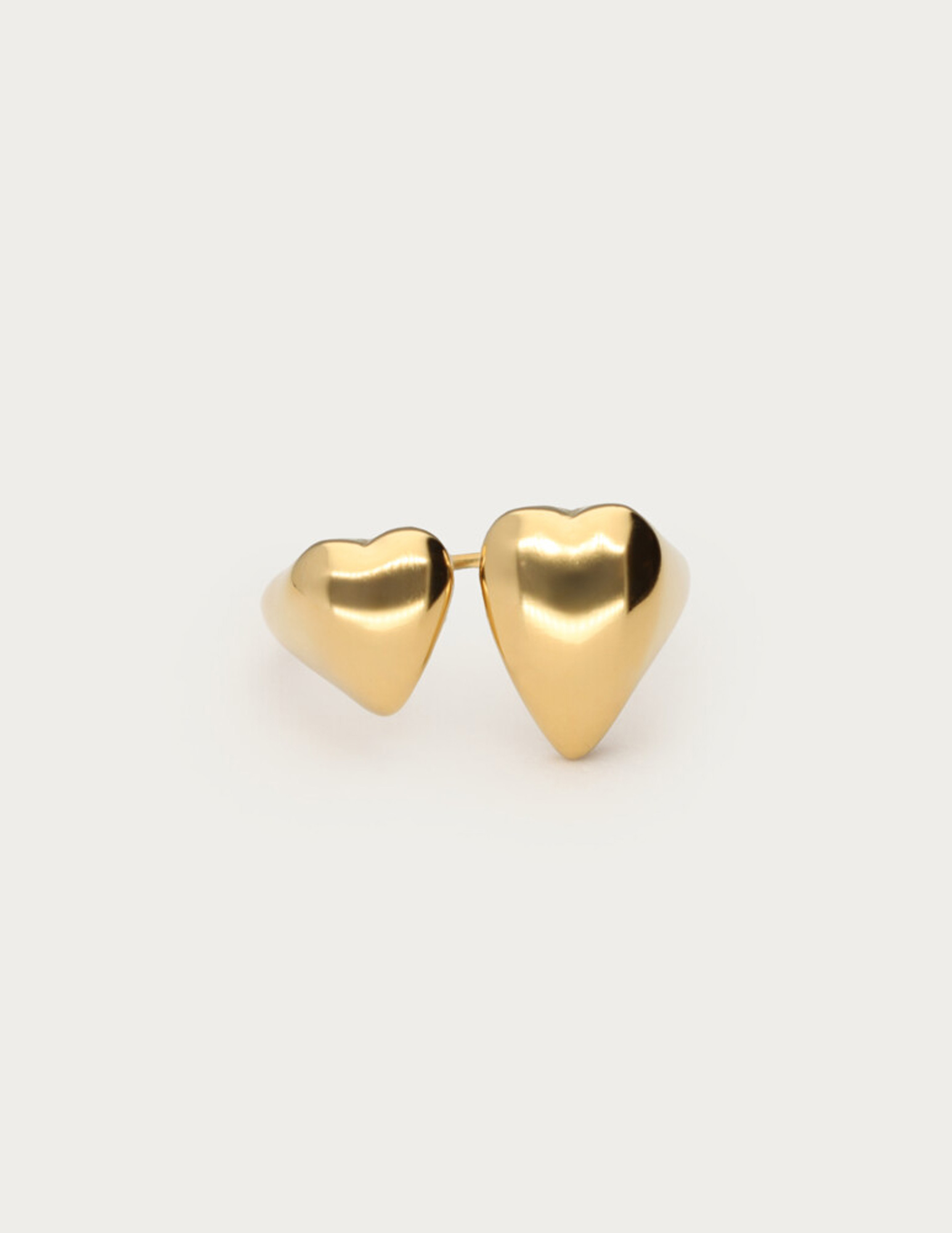 My Jewellery Bold ring met twee hartjes MJ12556 Goud