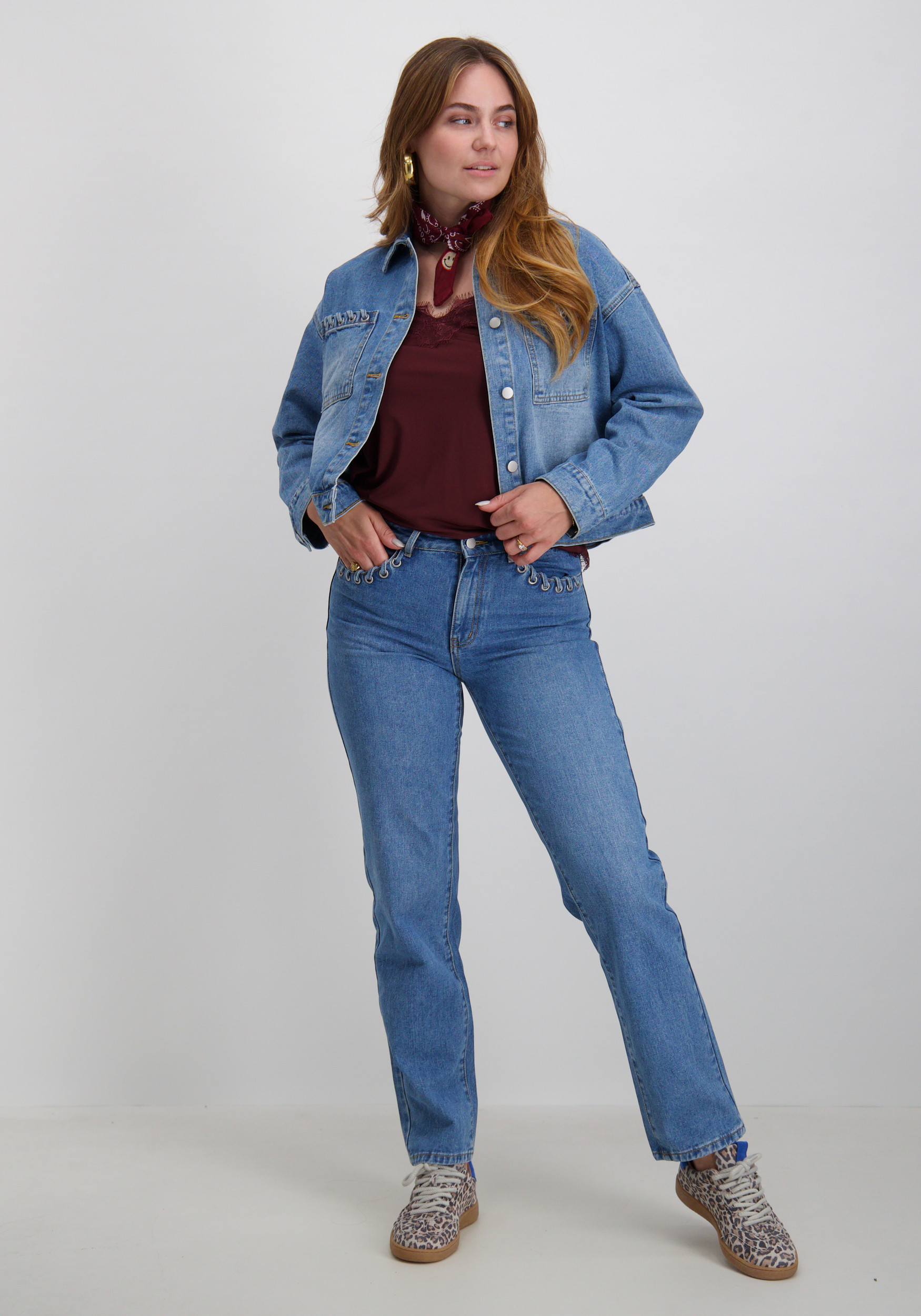 Vila Jeans Viea Eyelet 14108268 Blauw