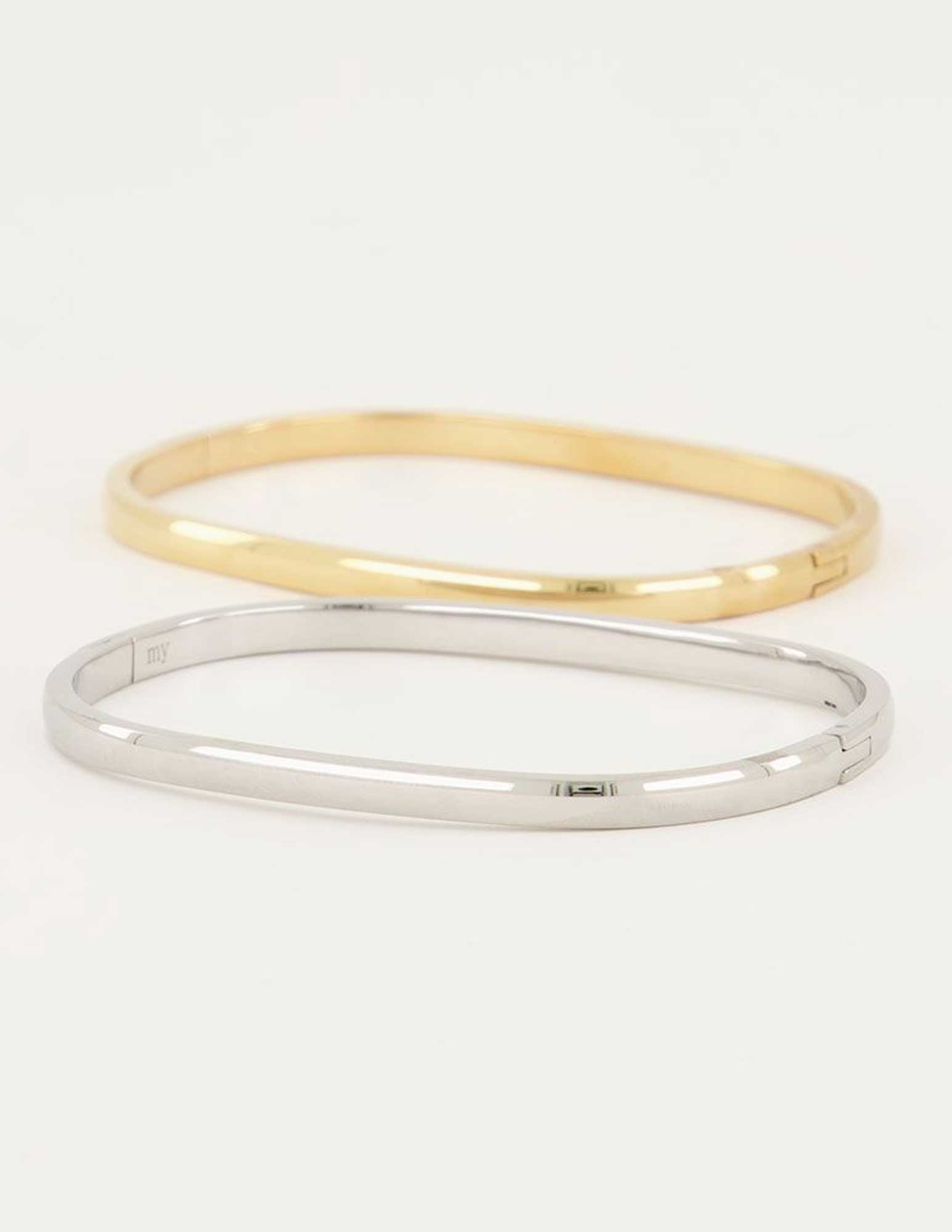 My Jewellery Bangle rechthoekig smal MJ04609 Zilver