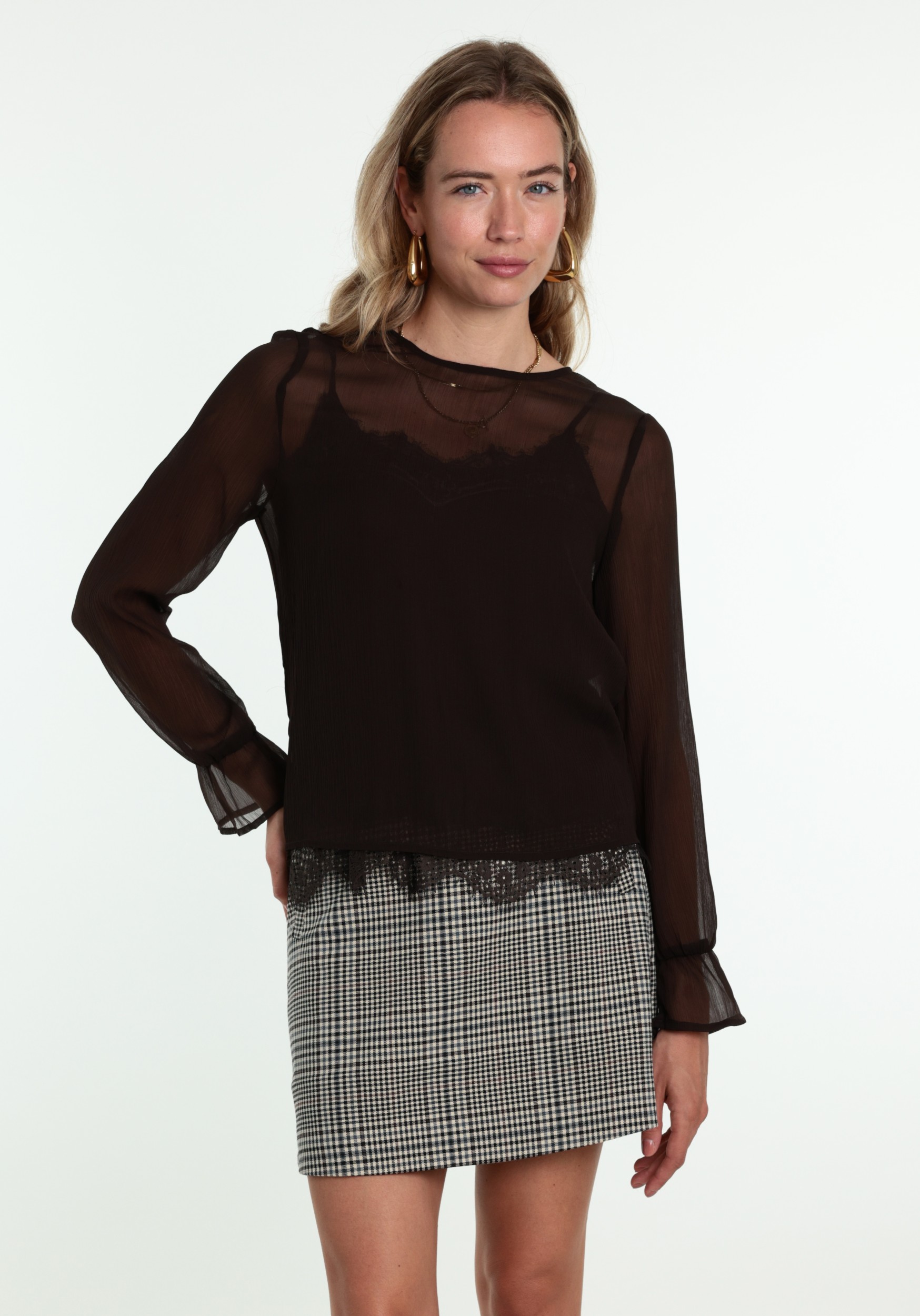 VERO MODA Blouse Lalie 10352679 Donker bruin