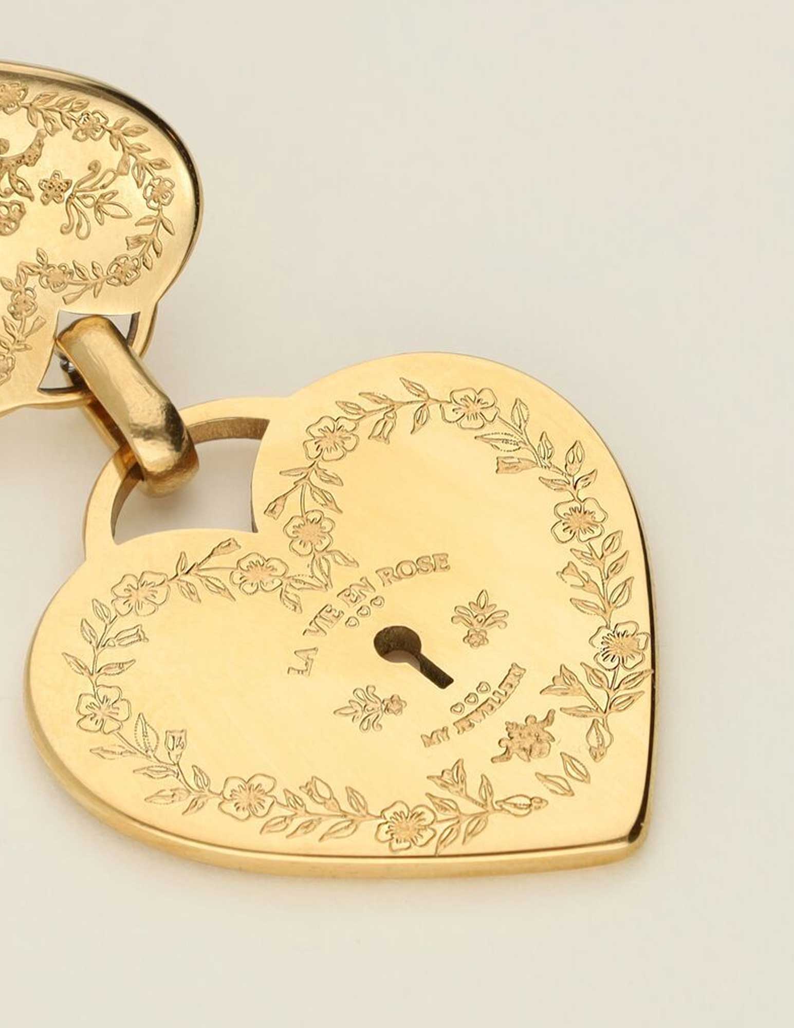 My Jewellery Mystic oorbellen dubbel hart MJ09432 Goud