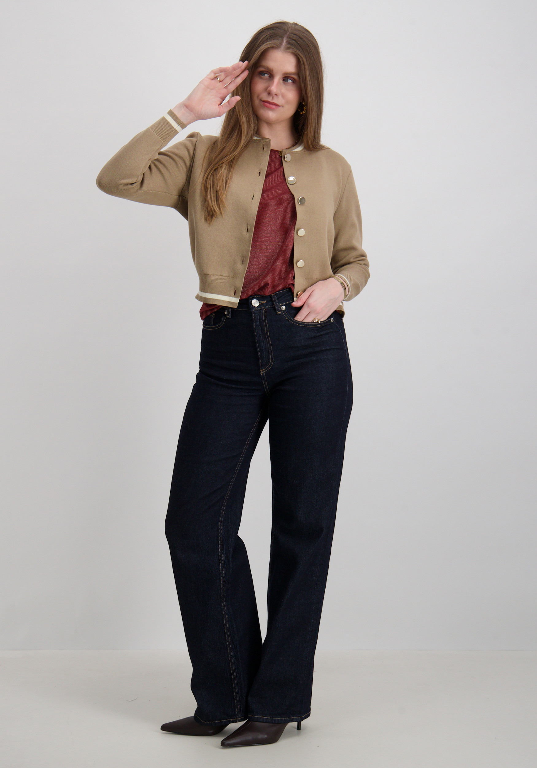 Vero moda Vest Evelijn bomber 10341071 Donker beige