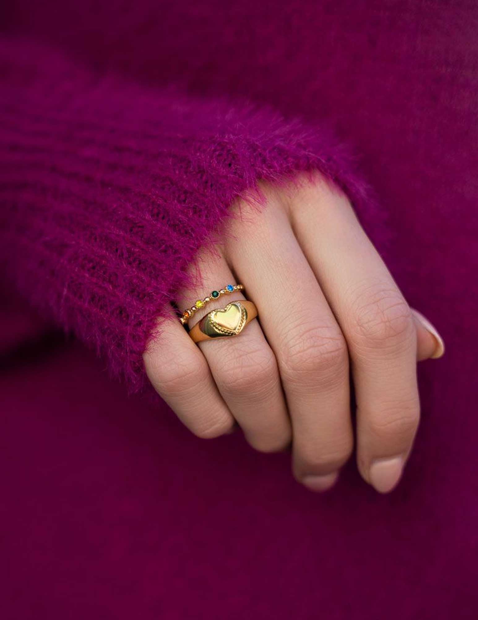 My Jewellery Zegelring met hartje MJ05610 Zilver