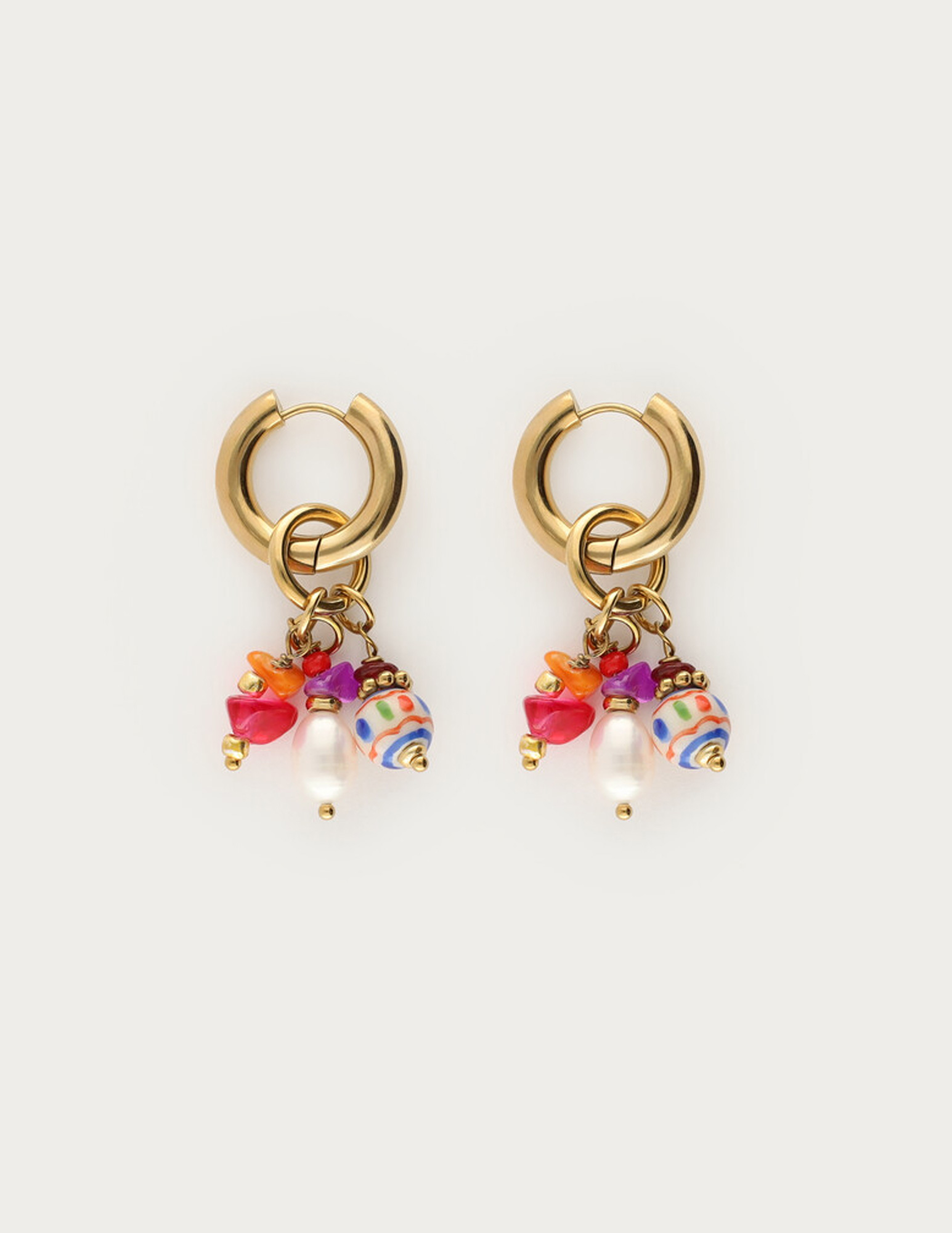 My Jewellery Fruits de Mer oorringen met kralen MJ13168 Goud