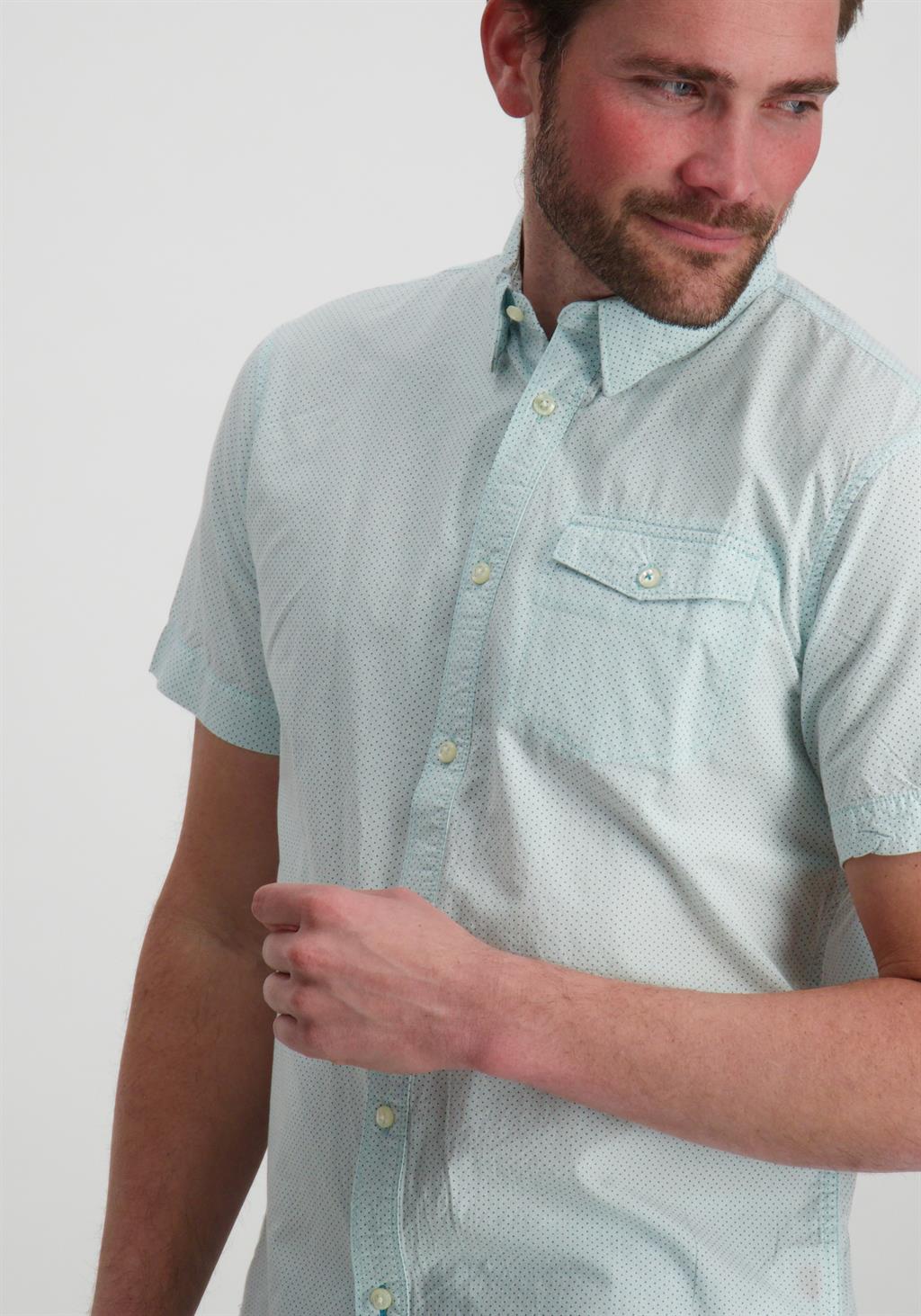 Petrol Overhemd met stippen M-1040-SIS416 Licht blauw