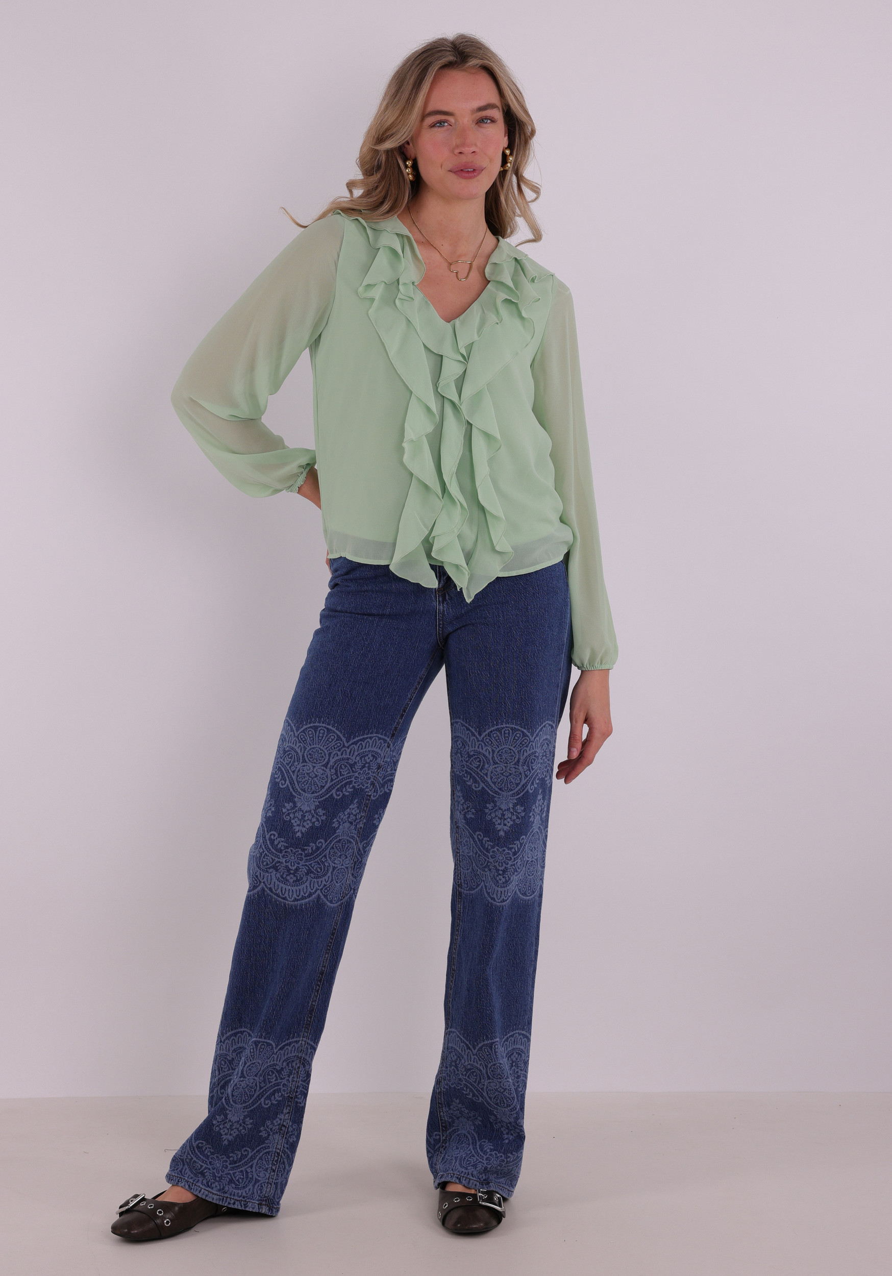 Vila Blouse Ane 14114604 Licht groen