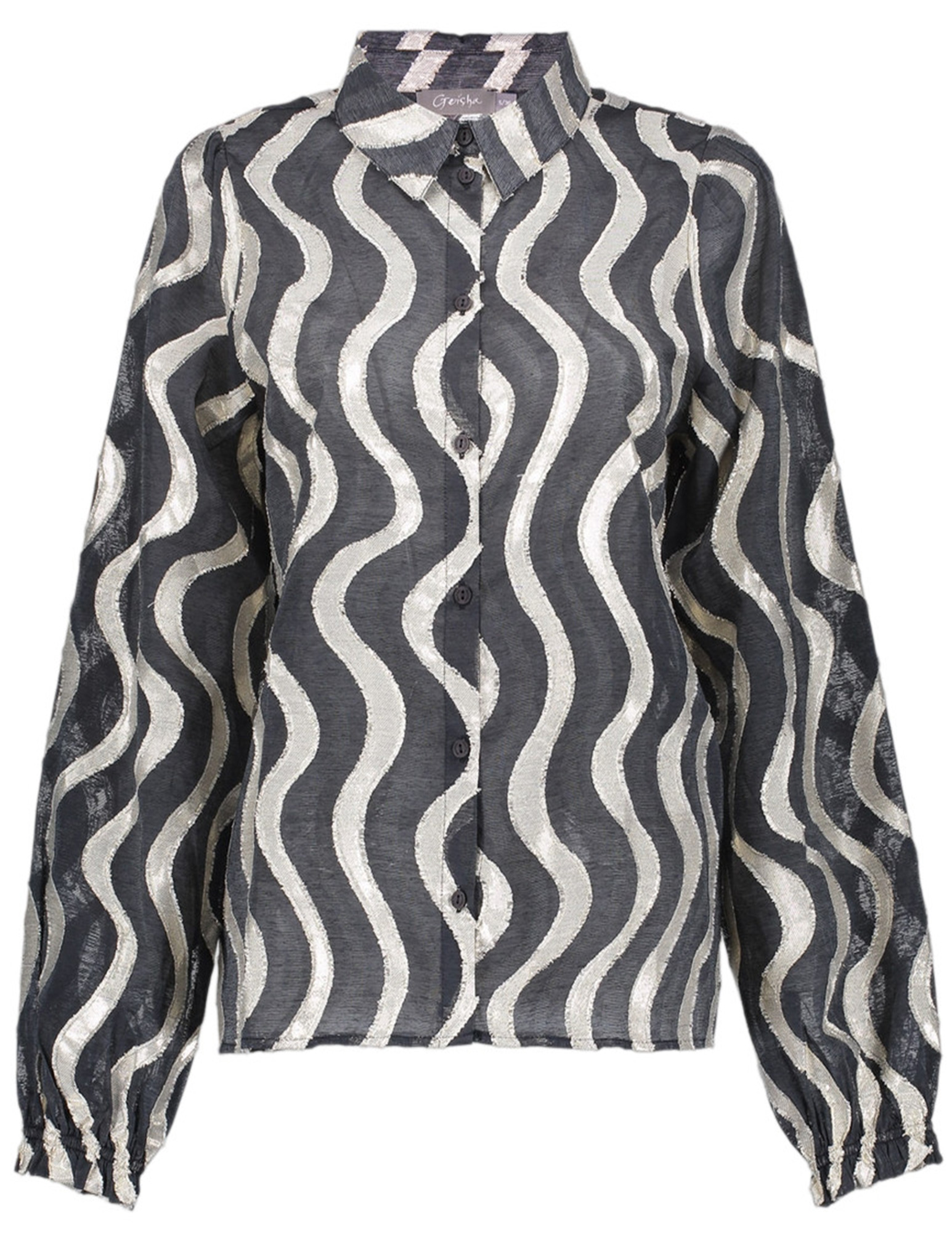 Geisha Blouse all-over print 53915-20 Zwart