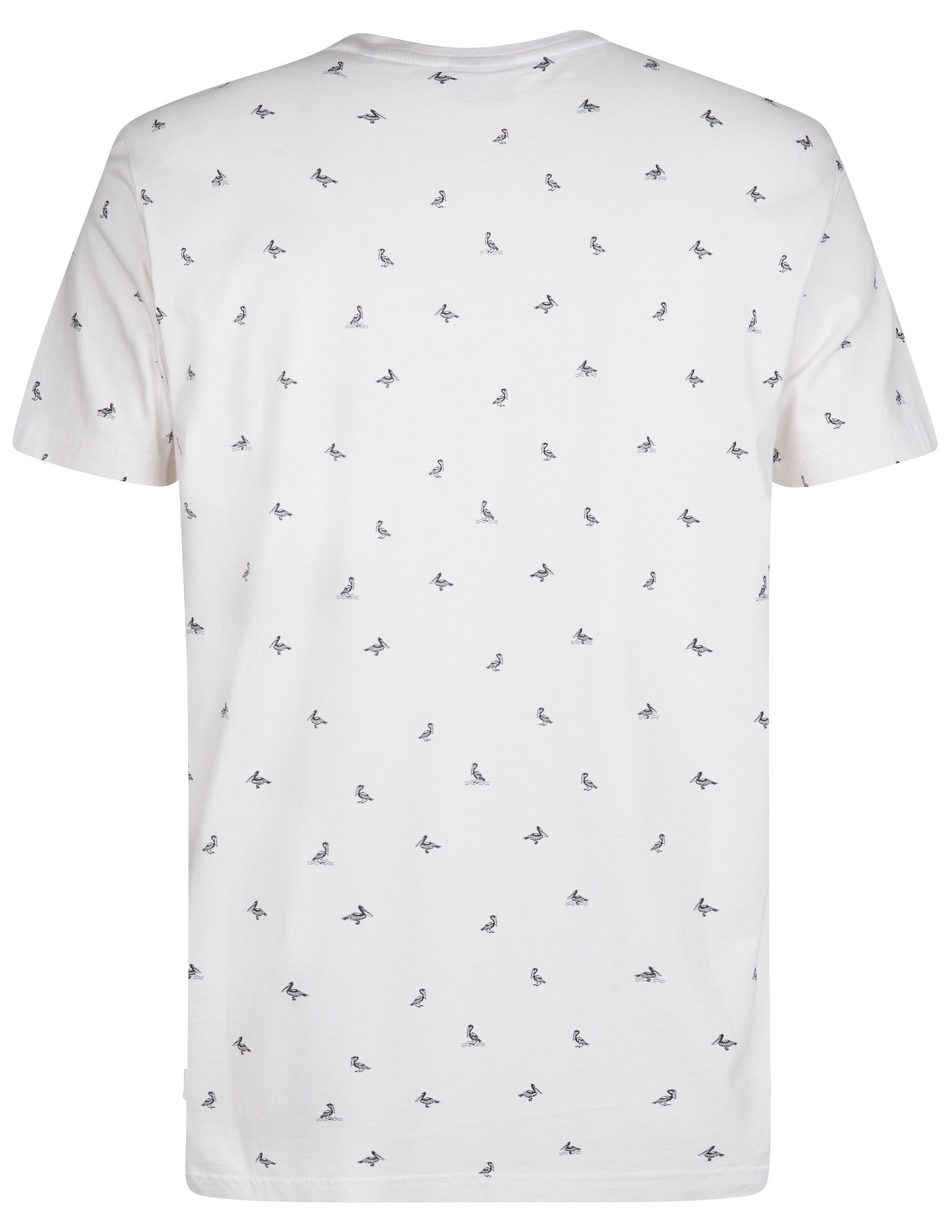 Petrol T-shirt met pelikaan print M-1050-TSR118 Wit
