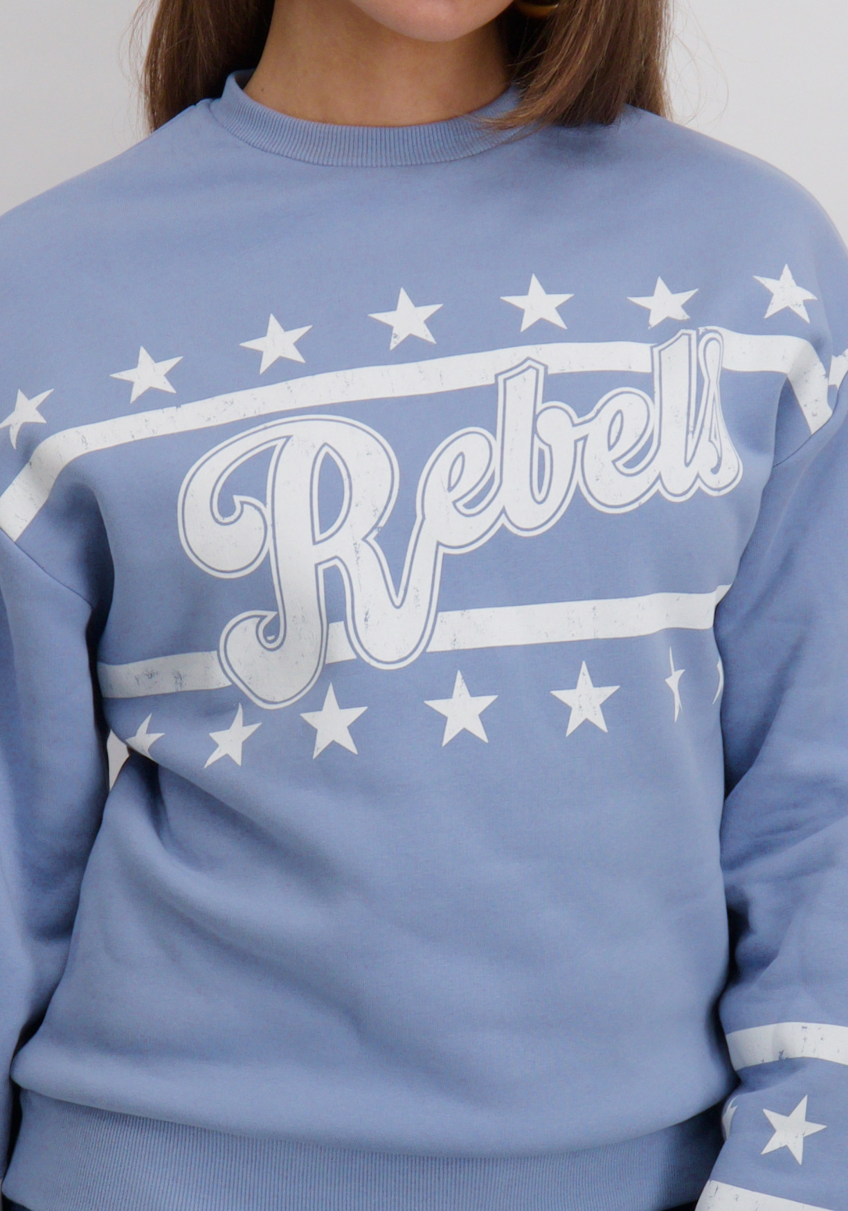 Colourful Rebel Sweater Rebel Stars WS417203 Licht blauw