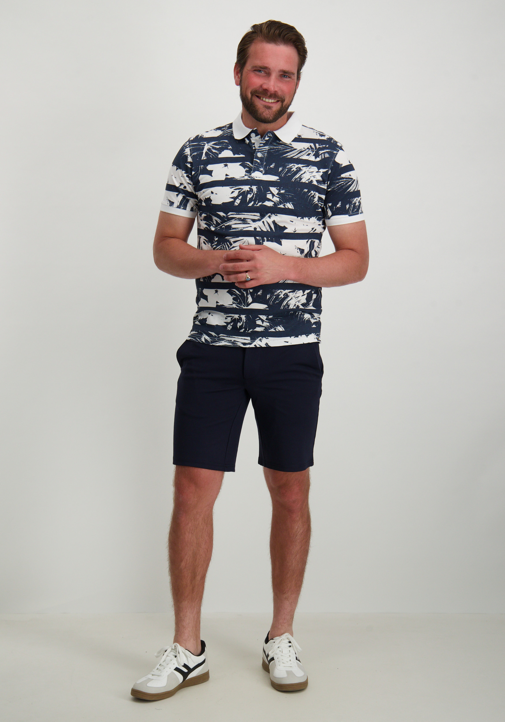 Petrol Polo All-over print M-1050-POL104 Wit