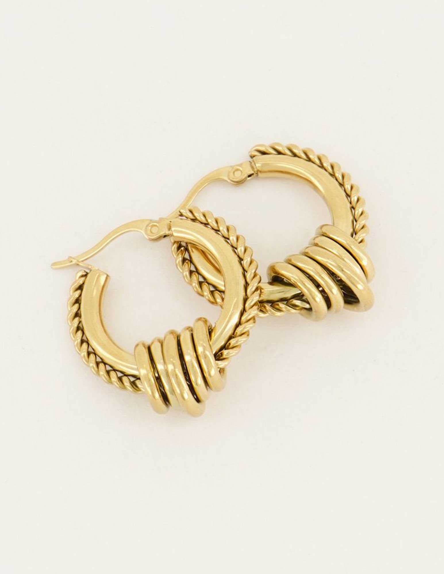 My Jewellery Oorbellen rondjes groot MJ05560 Goud