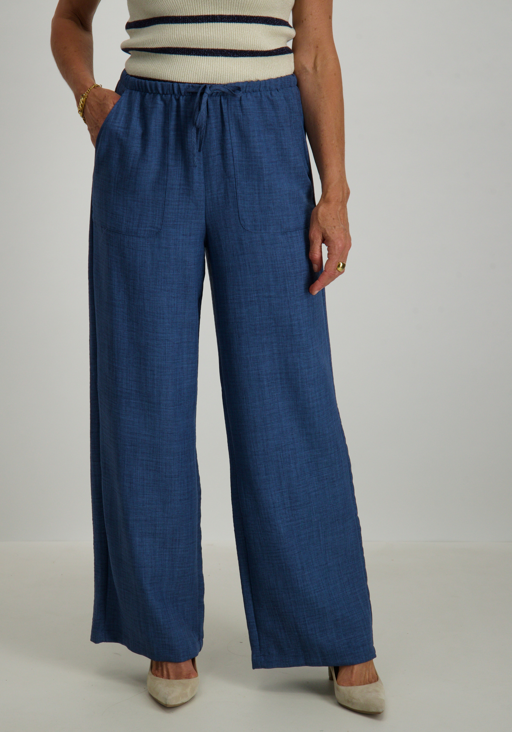 Vero moda Broek Melaney 10316385 Donker blauw