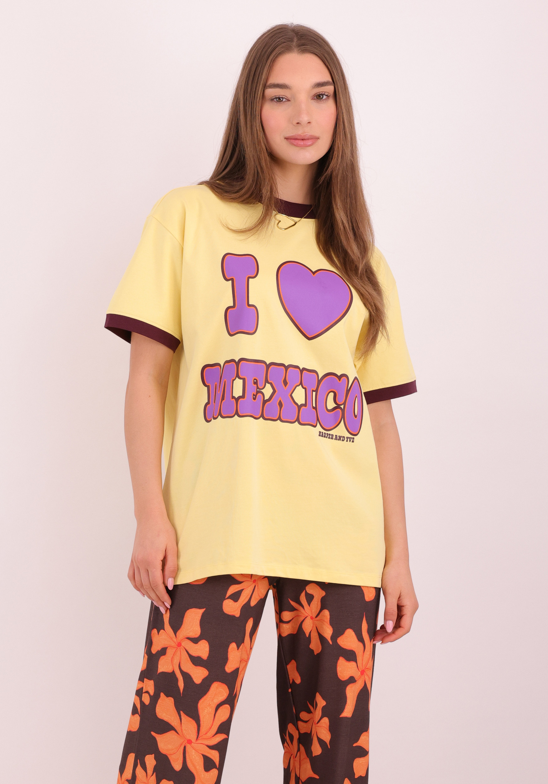 Harper & Yve T-shirt Mexico SS6Y306 Licht geel