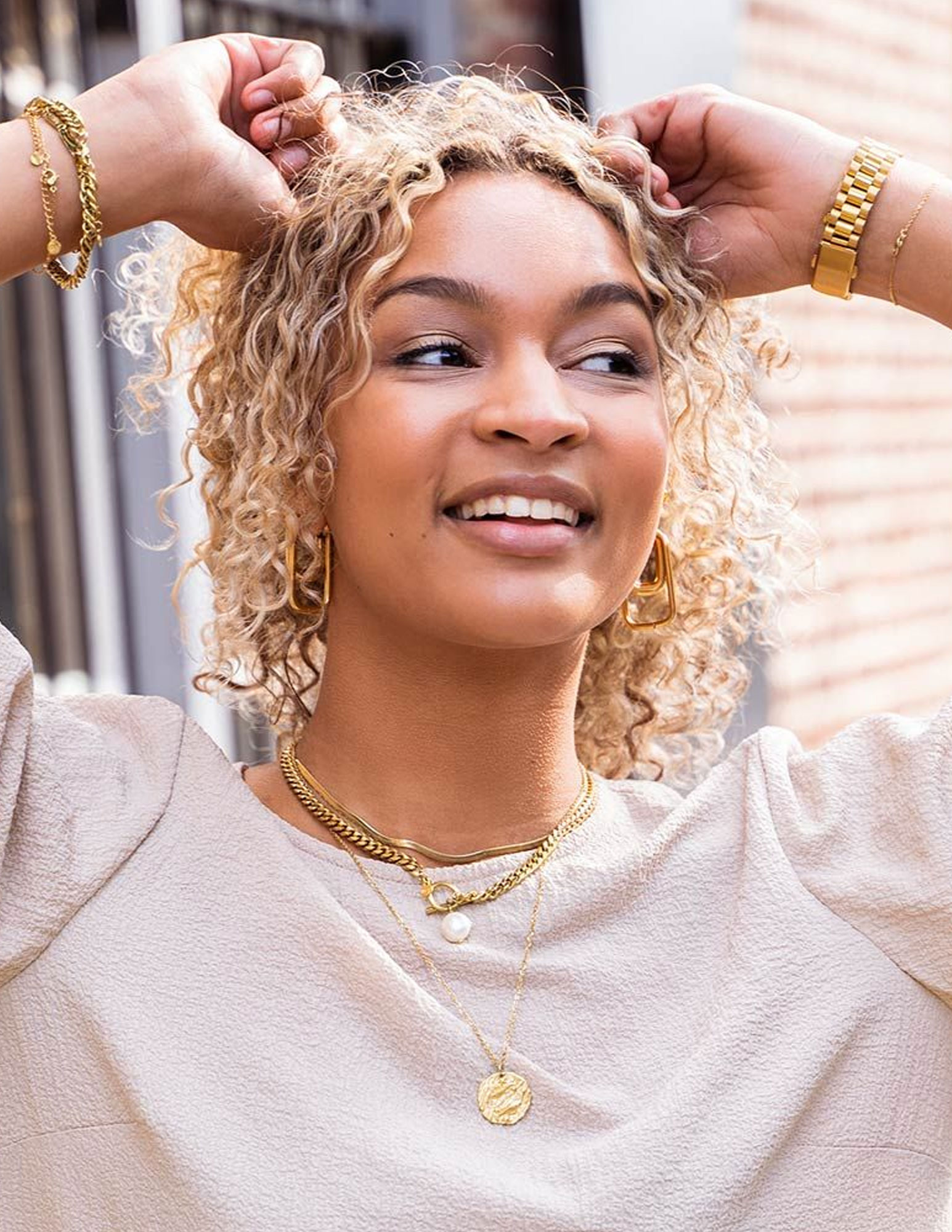 My Jewellery Schakelketting met parel  MJ04934 Goud