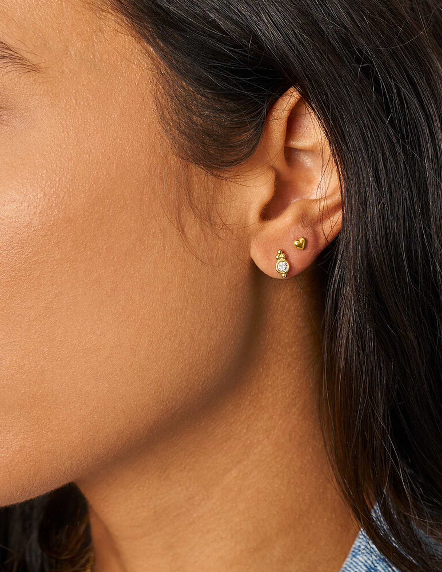 My Jewellery Studs met transparante strass dots MJ14857 Goud