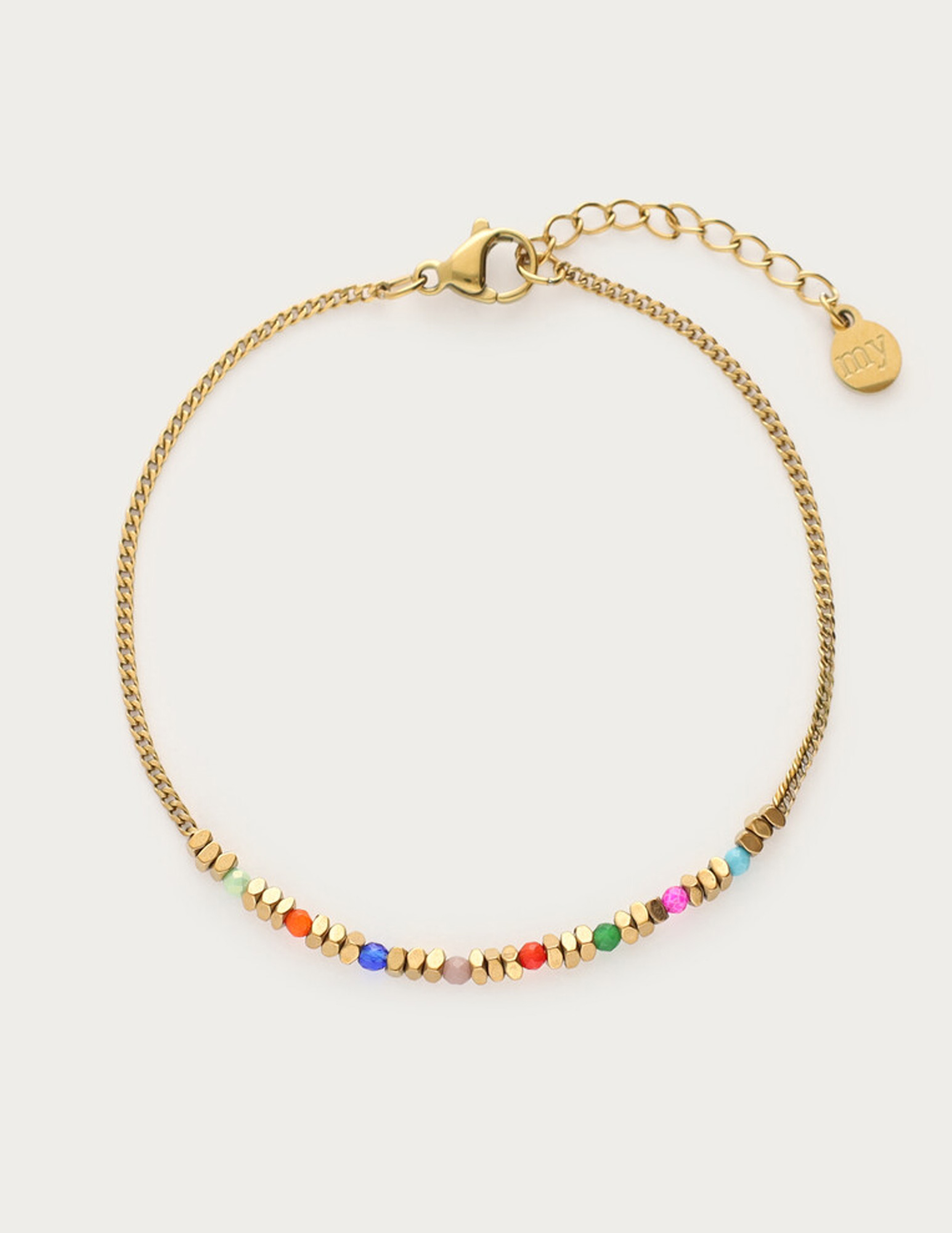 My Jewellery Mystic armband met kubus en kralen MJ14242 Goud