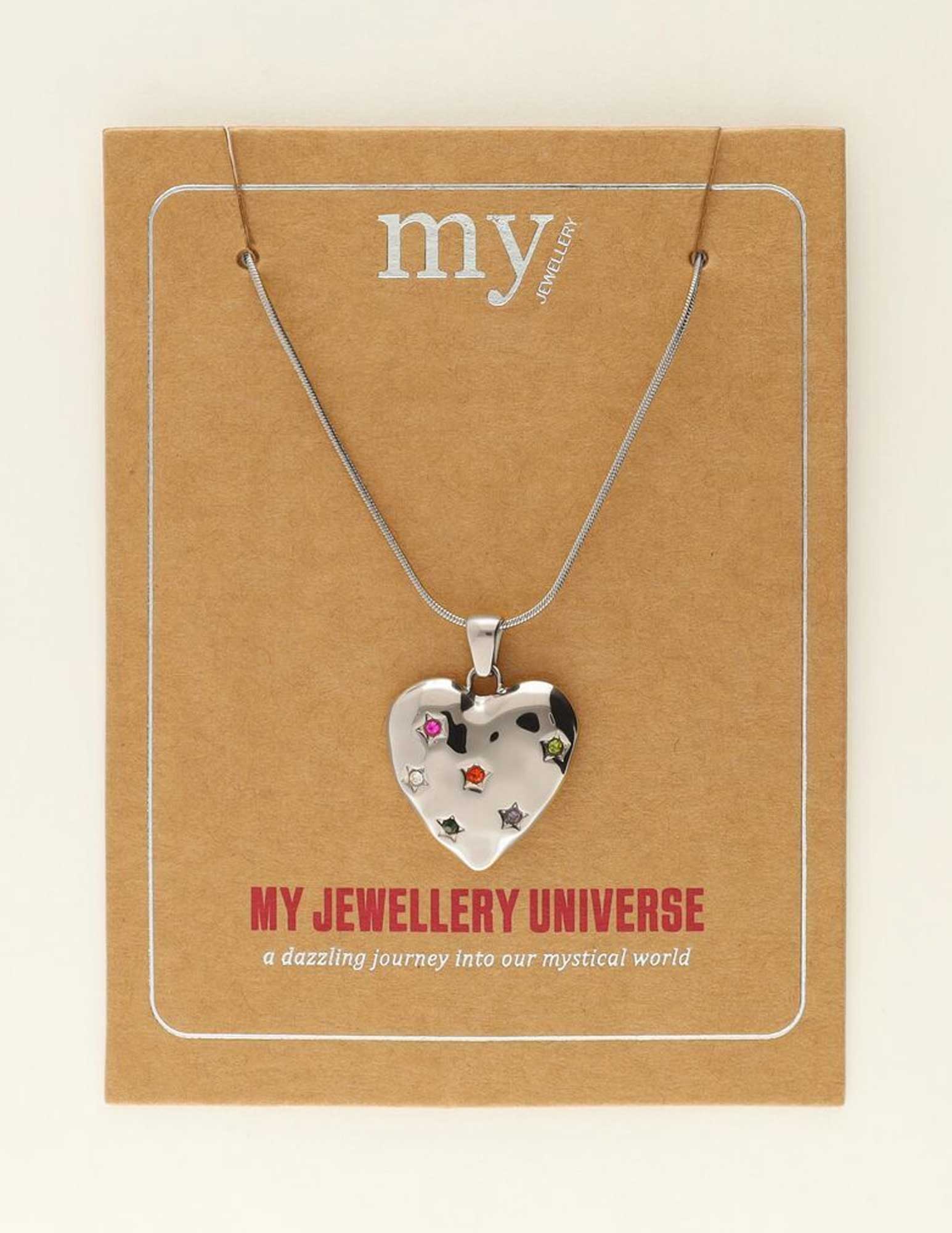 My Jewellery Universe Ketting hart bedel MJ09542 Zilver