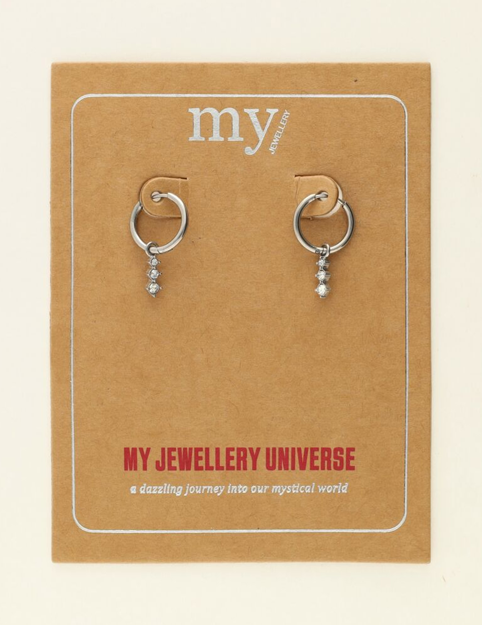 My Jewellery Oorringen met drie steentjes MJ09499 Zilver