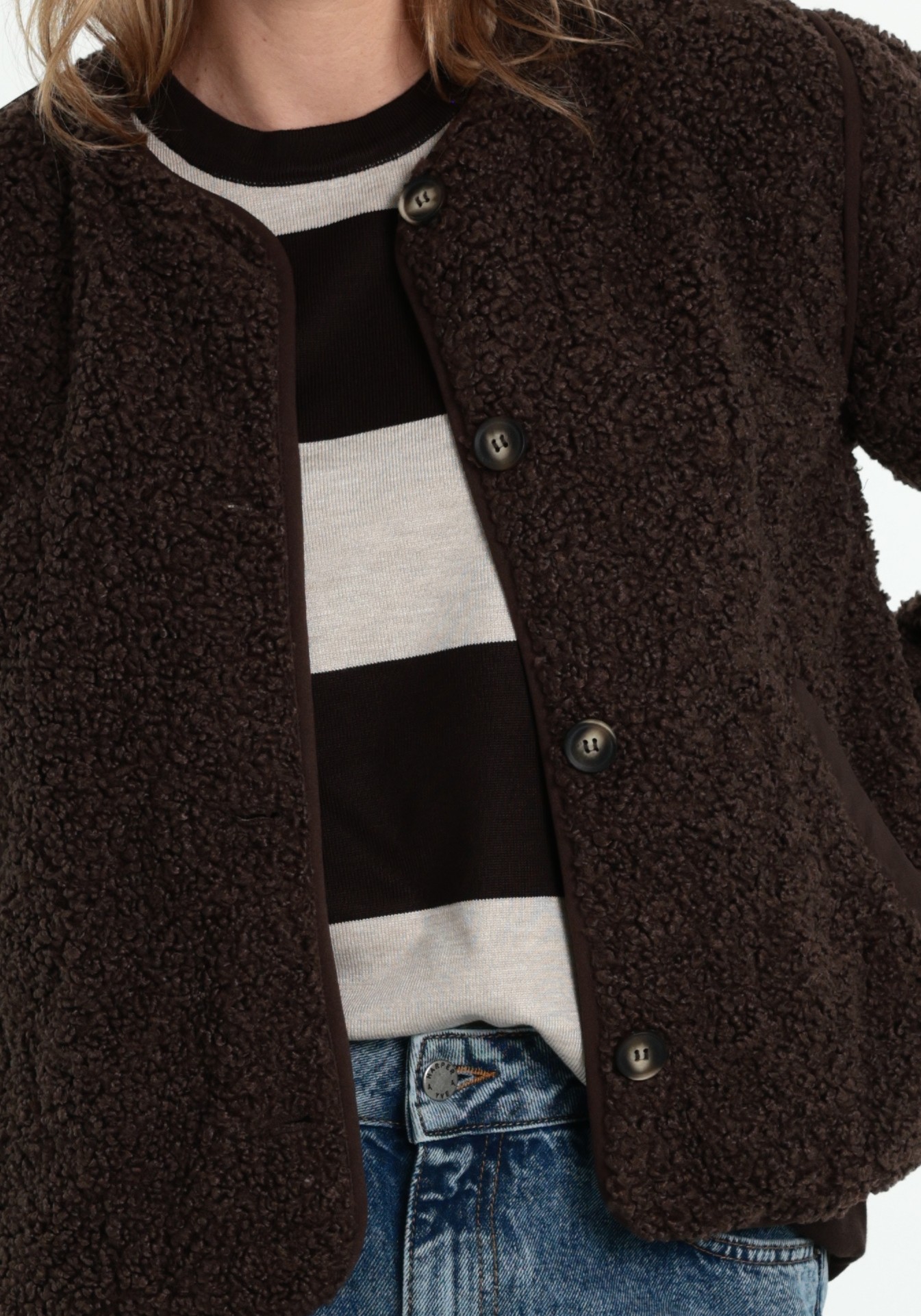 ONLY Jacket Lines teddy 15373834 Bruin