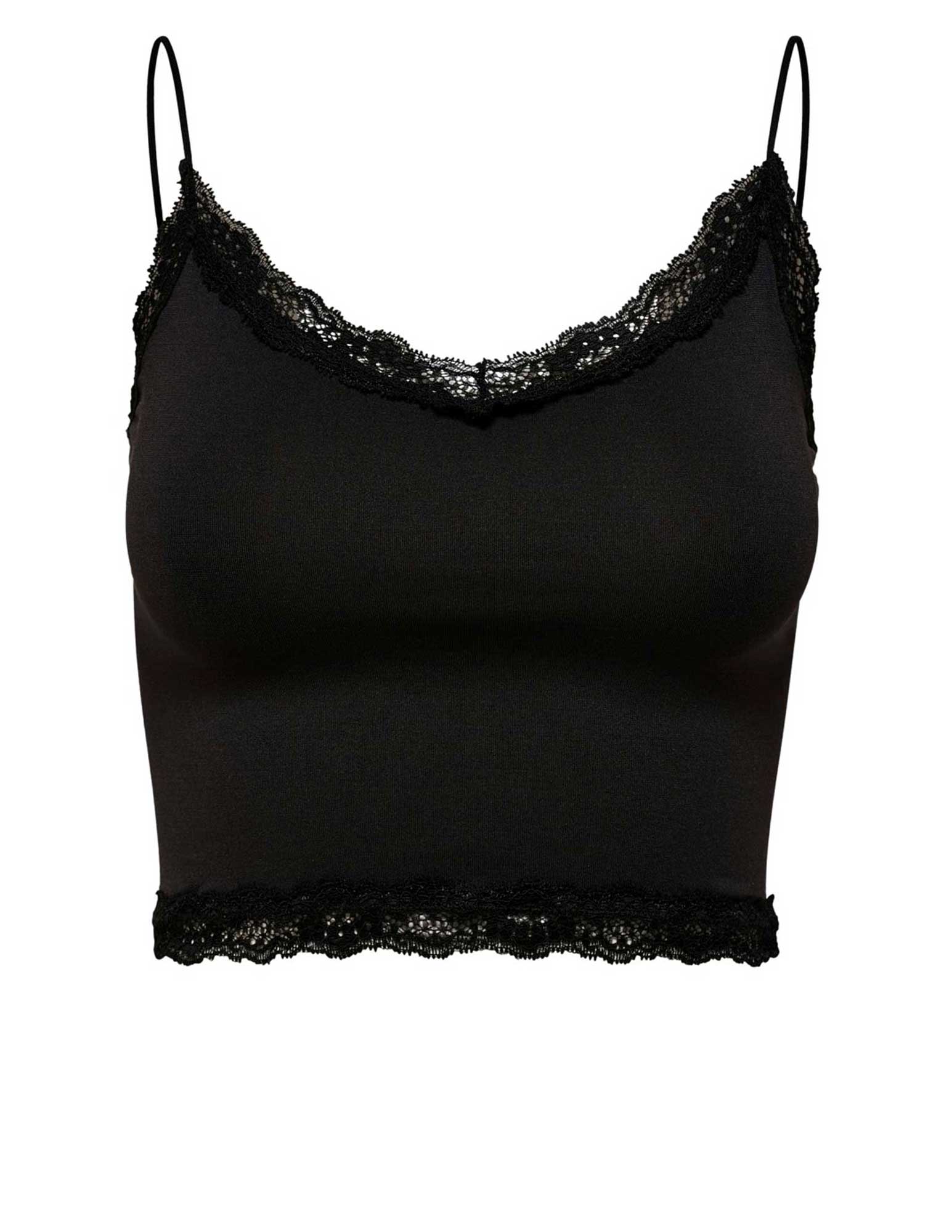 Only Cropped top Vicky  15190175 Zwart