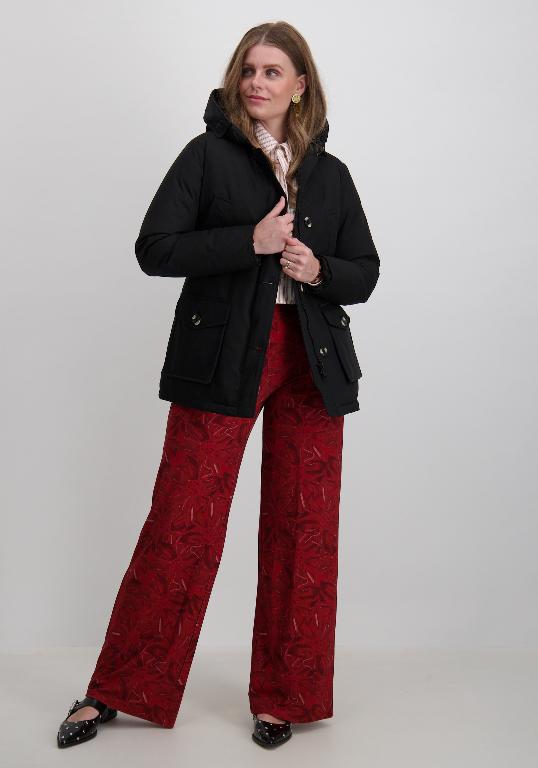 AIRFORCE Winterjas 4 Pocket Parka Herringbone HRW0437 Zwart