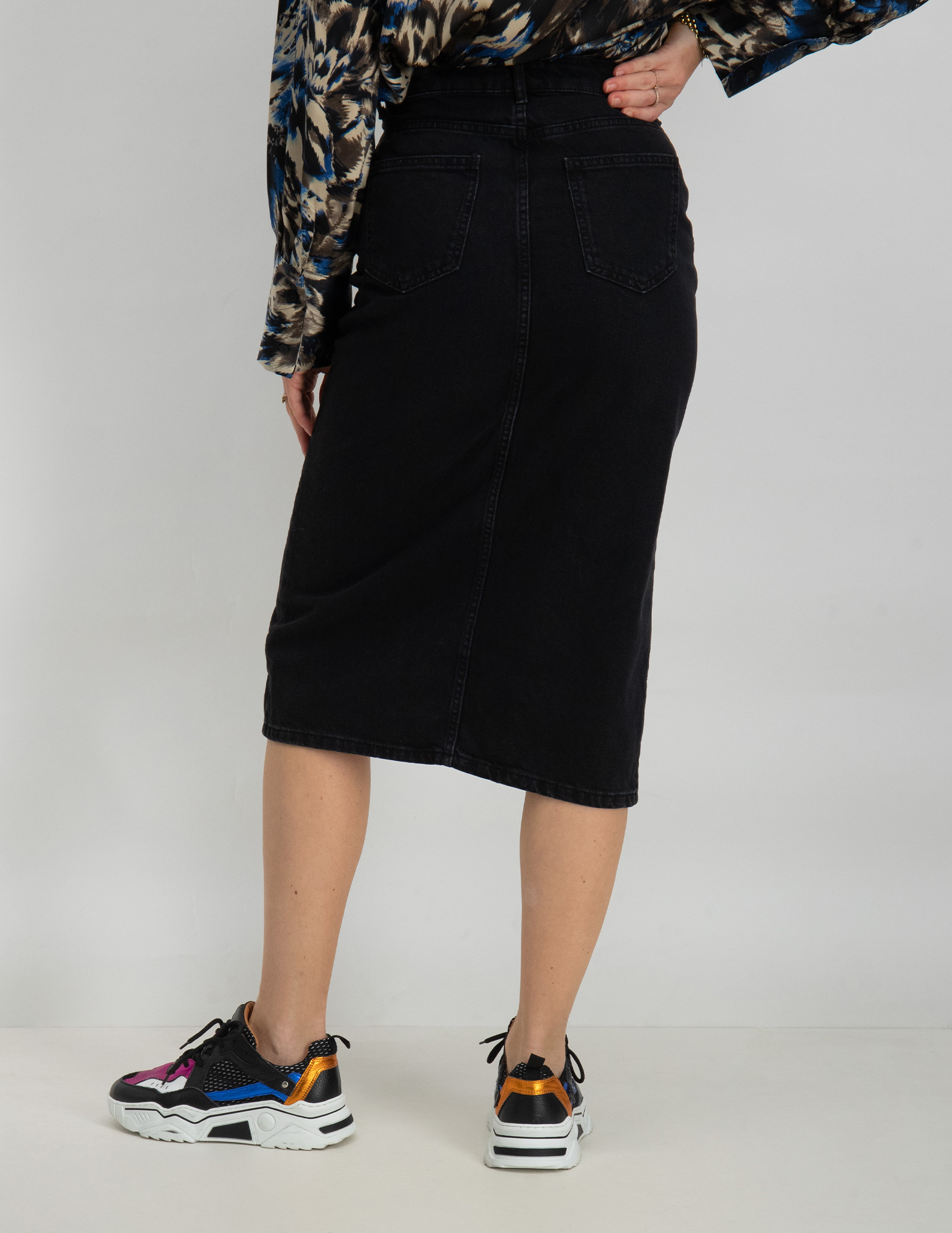 ONLY Midi-rok Bianca denim 15319268 Zwart